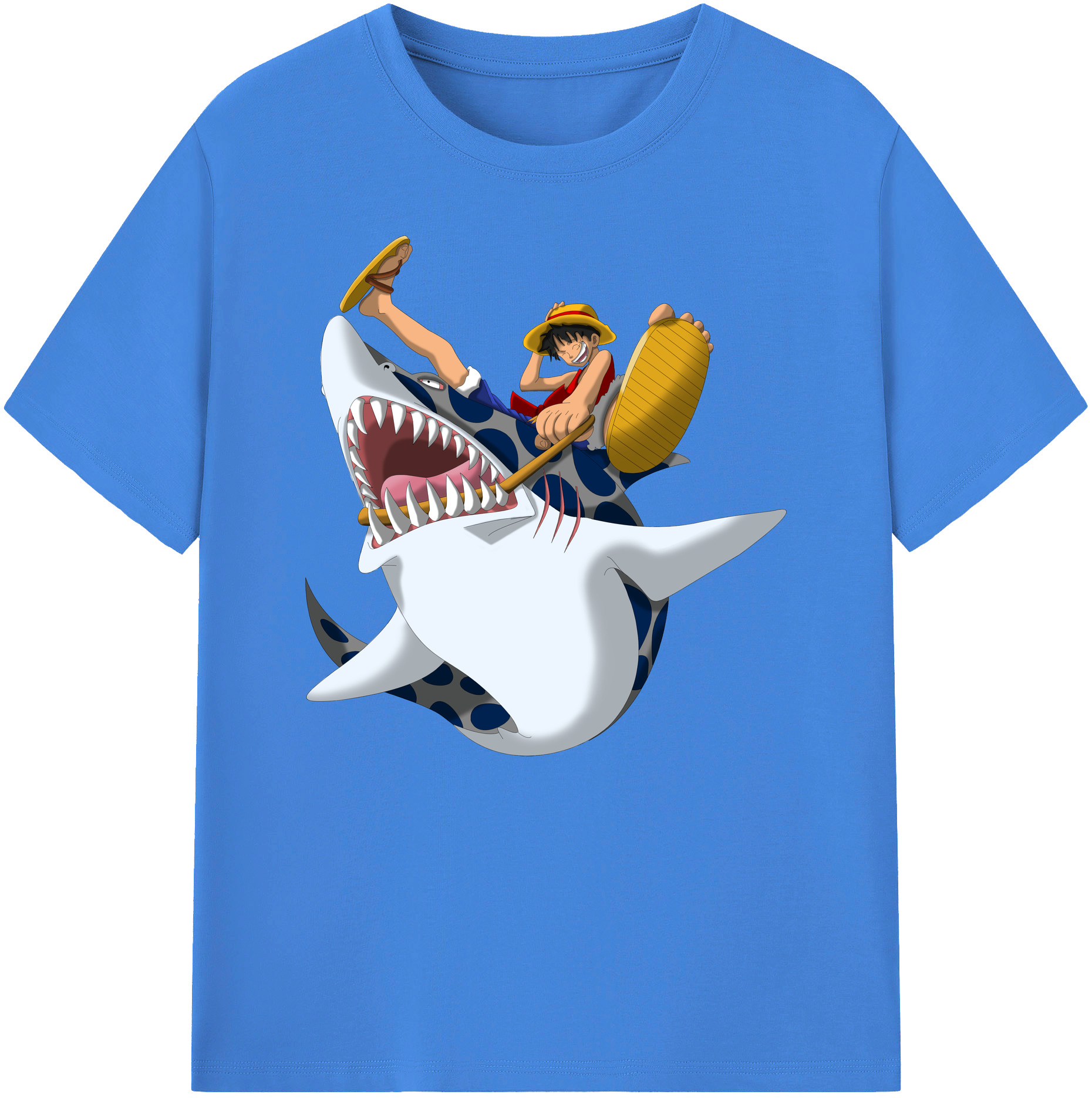 ワンピース モンキー・D・ルフィ ONE PIECE Monkey D. Luffy 綿100％ メンズ半袖Tシャツ｜肌触りやわらか＆通気性