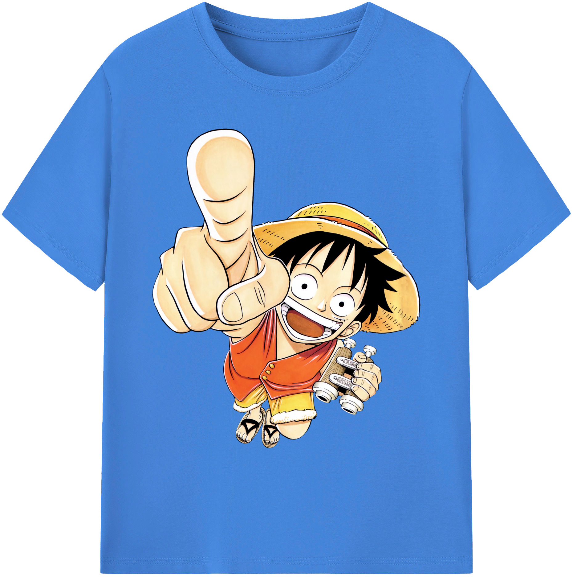 ワンピース モンキー・D・ルフィ ONE PIECE Monkey D. Luffy 綿100％ メンズ半袖Tシャツ｜肌触りやわらか＆通気性