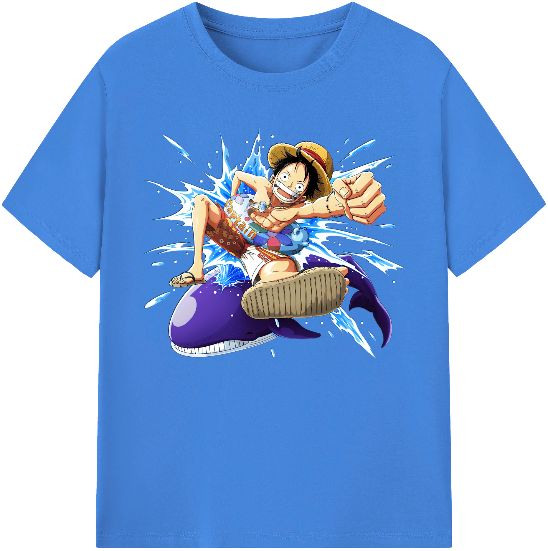 ワンピース モンキー・D・ルフィ ONE PIECE Monkey D. Luffy 綿100％ メンズ半袖Tシャツ｜肌触りやわらか＆通気性