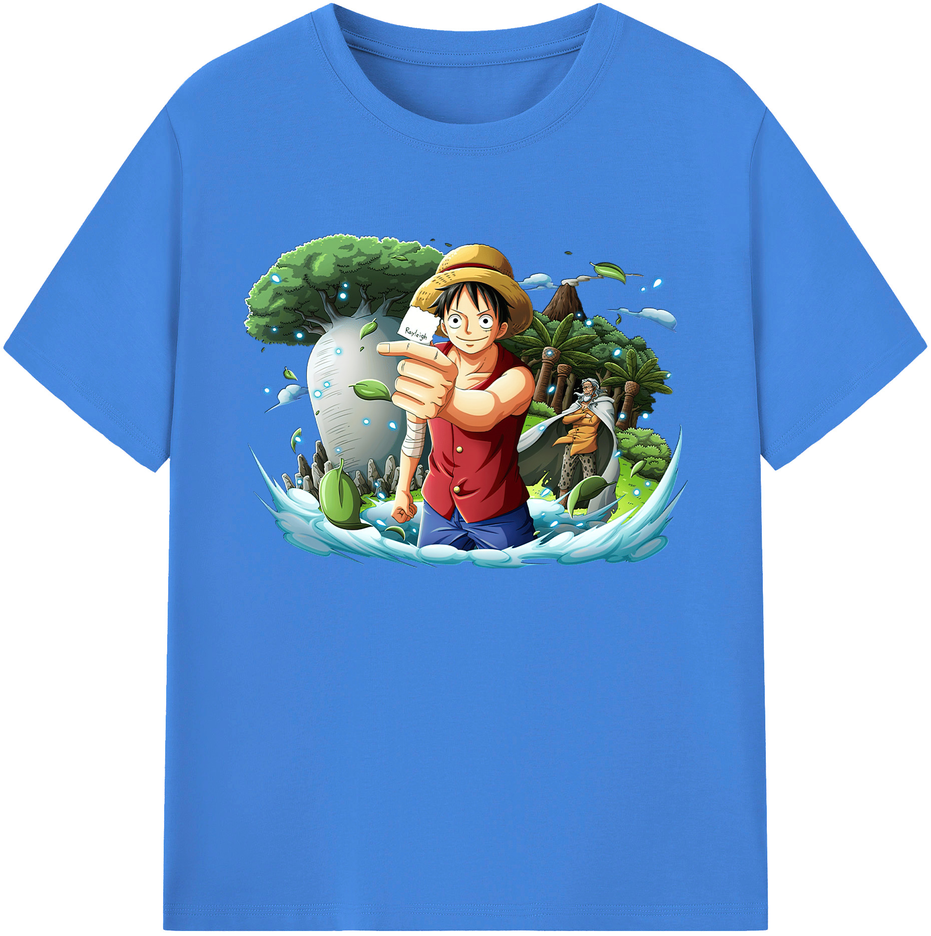 ワンピース モンキー・D・ルフィ ONE PIECE Monkey D. Luffy 綿100％ メンズ半袖Tシャツ｜肌触りやわらか＆通気性