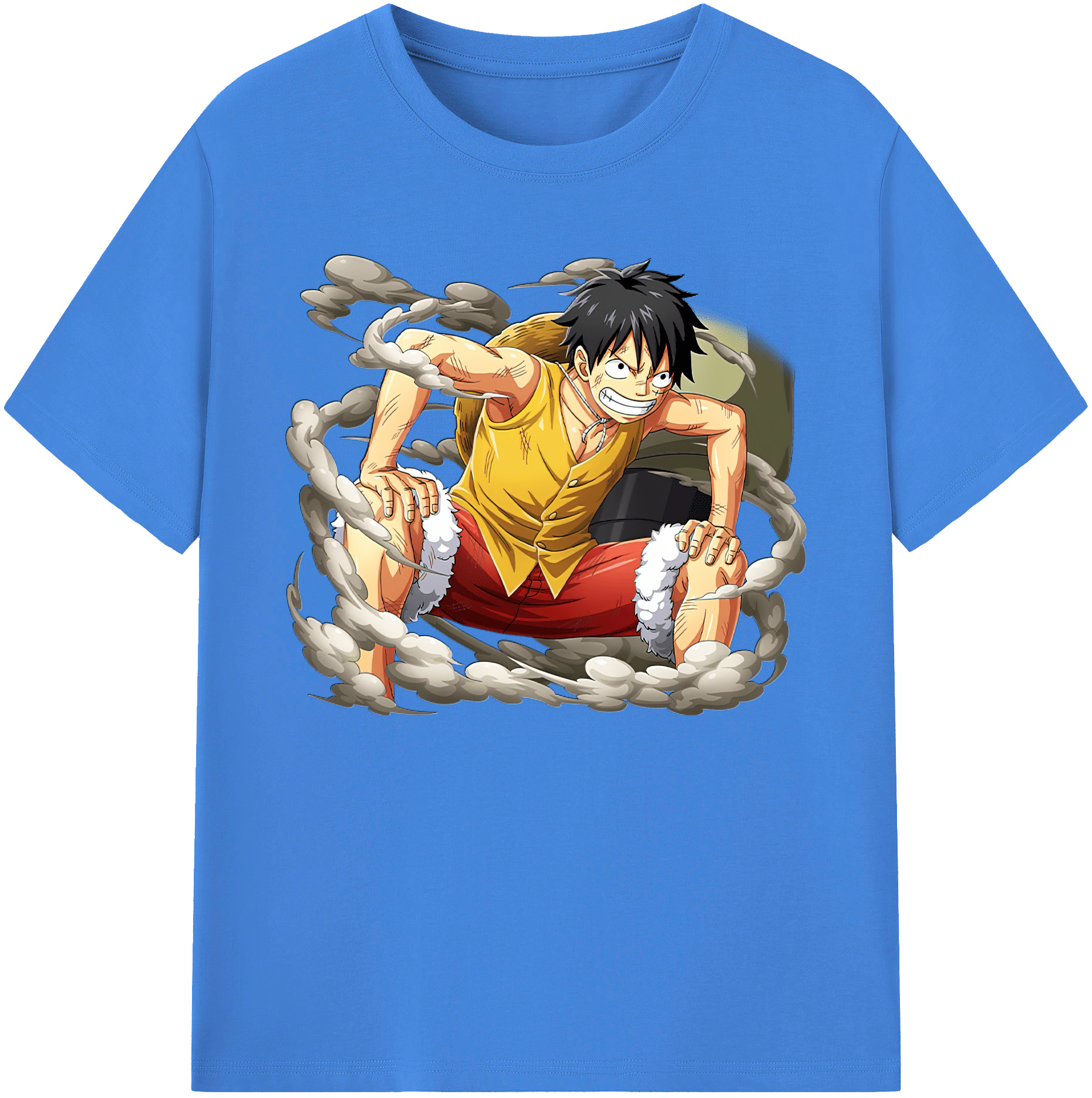 ワンピース モンキー・D・ルフィ ONE PIECE Monkey D. Luffy 綿100％ メンズ半袖Tシャツ｜肌触りやわらか＆通気性