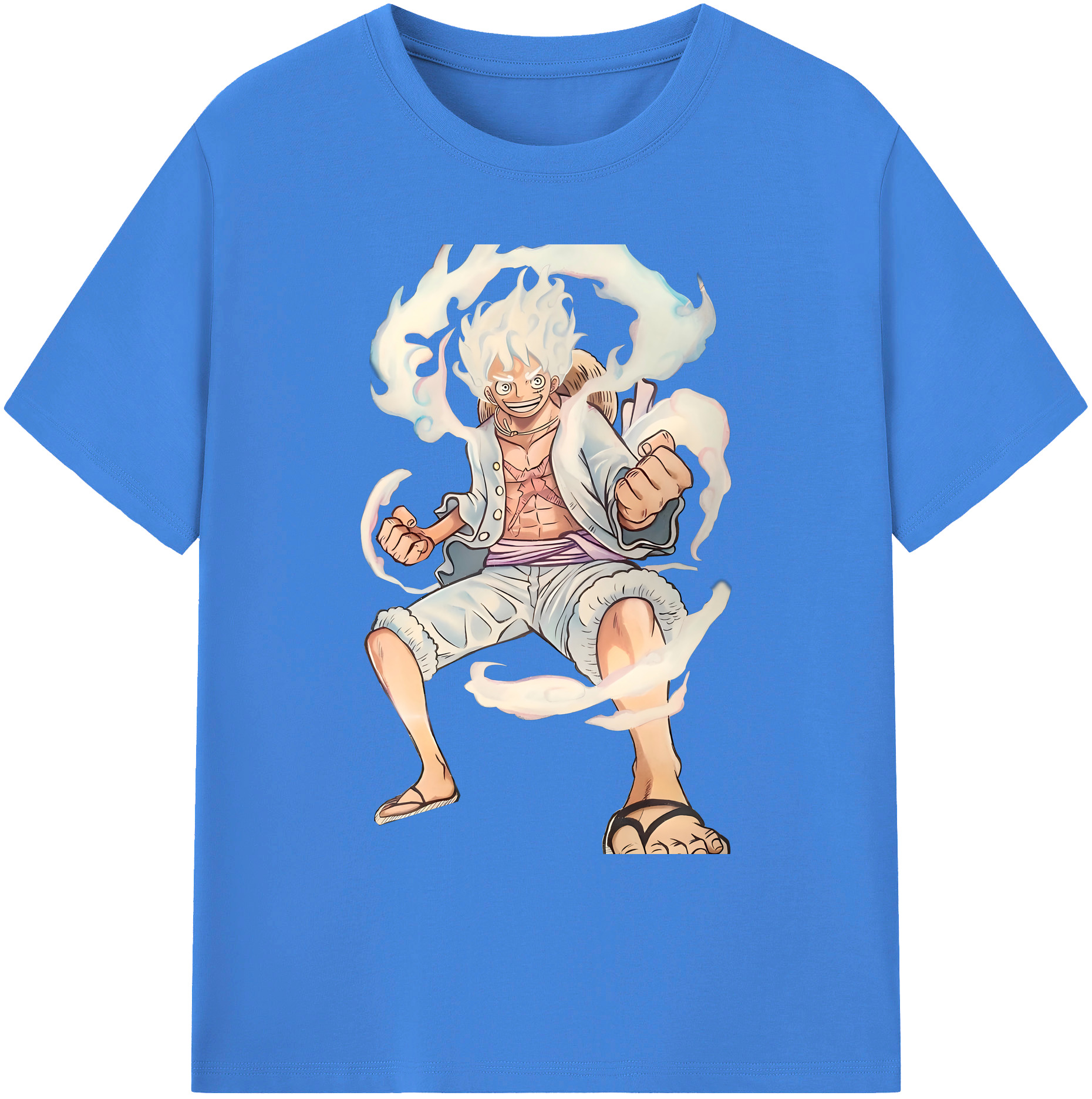ワンピース モンキー・D・ルフィ ONE PIECE Monkey D. Luffy 綿100％ メンズ半袖Tシャツ｜肌触りやわらか＆通気性