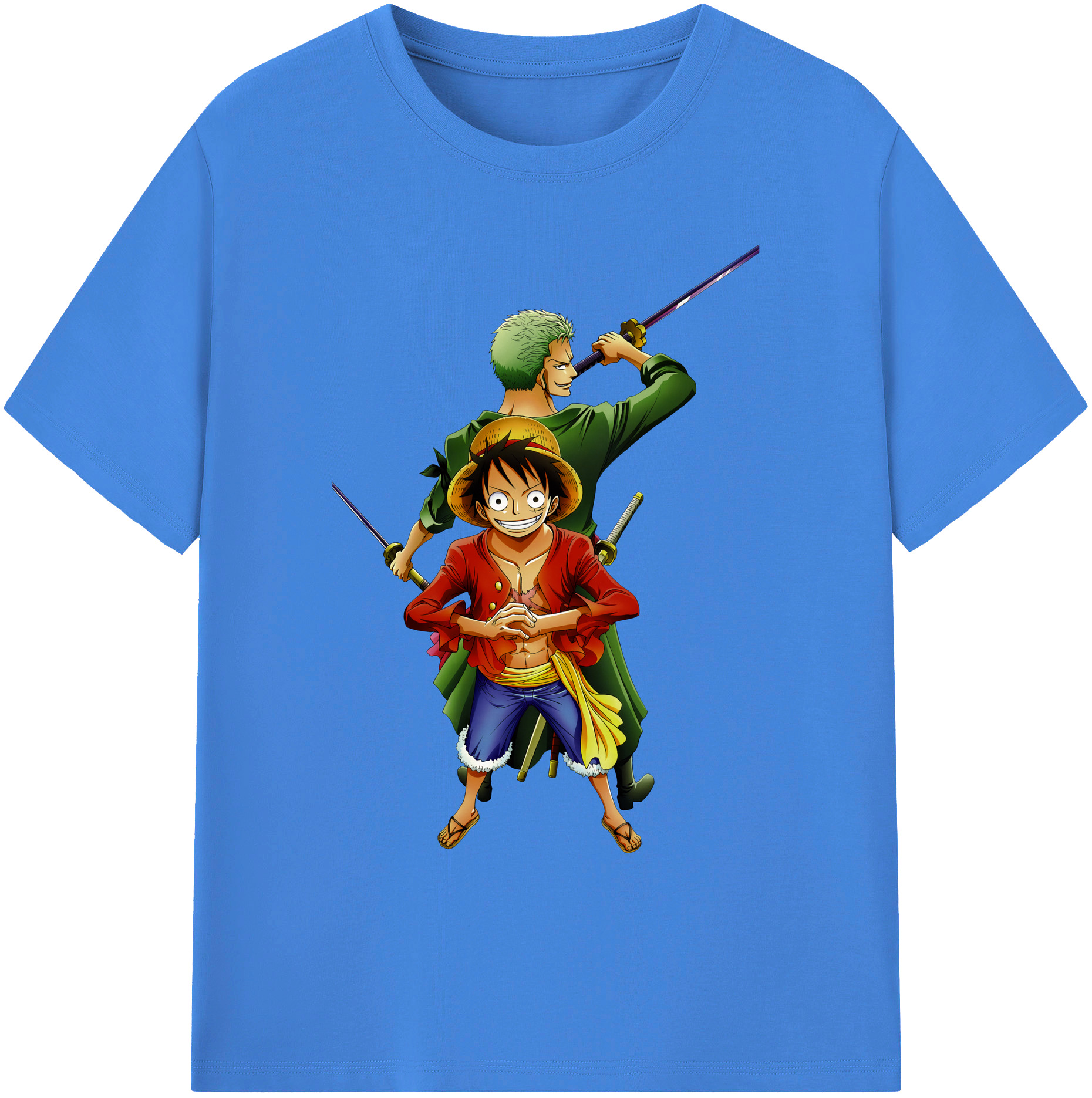 ワンピース モンキー・D・ルフィ ONE PIECE Monkey D. Luffy 綿100％ メンズ半袖Tシャツ｜肌触りやわらか＆通気性