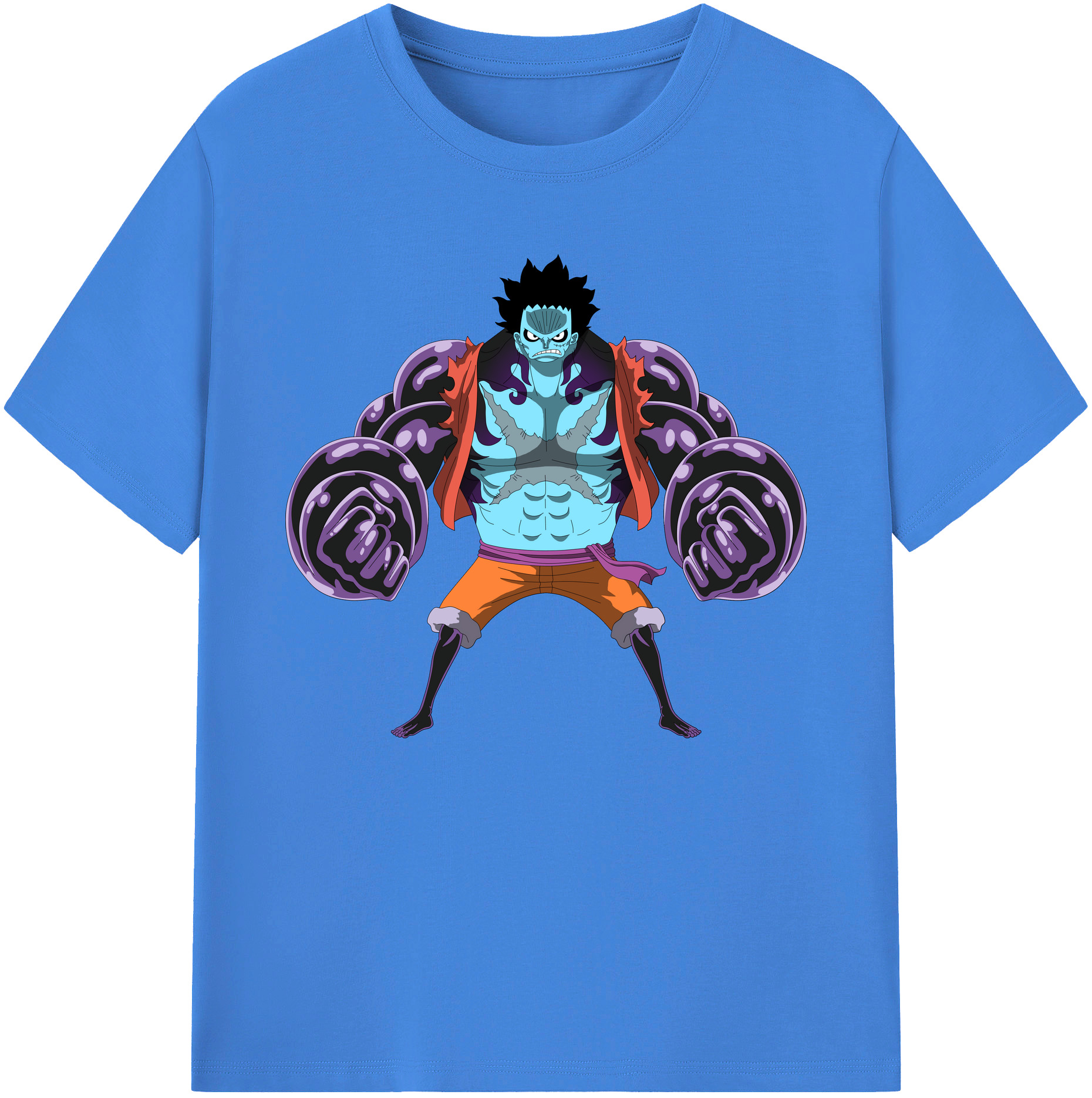ワンピース モンキー・D・ルフィ ONE PIECE Monkey D. Luffy 綿100％ メンズ半袖Tシャツ｜肌触りやわらか＆通気性