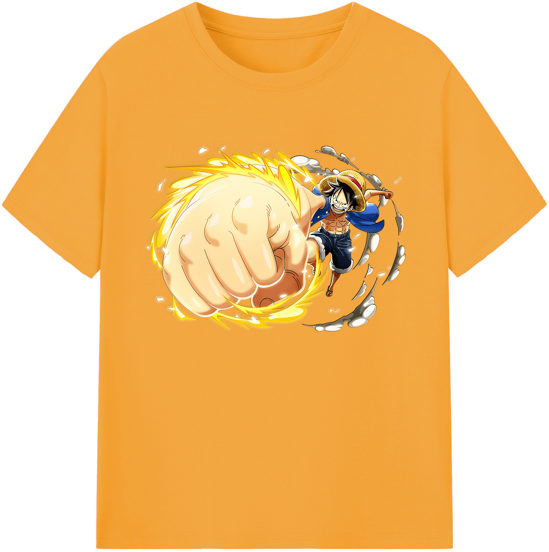 ワンピース モンキー・D・ルフィ ONE PIECE Monkey D. Luffy 綿100％ メンズ半袖Tシャツ｜肌触りやわらか＆通気性