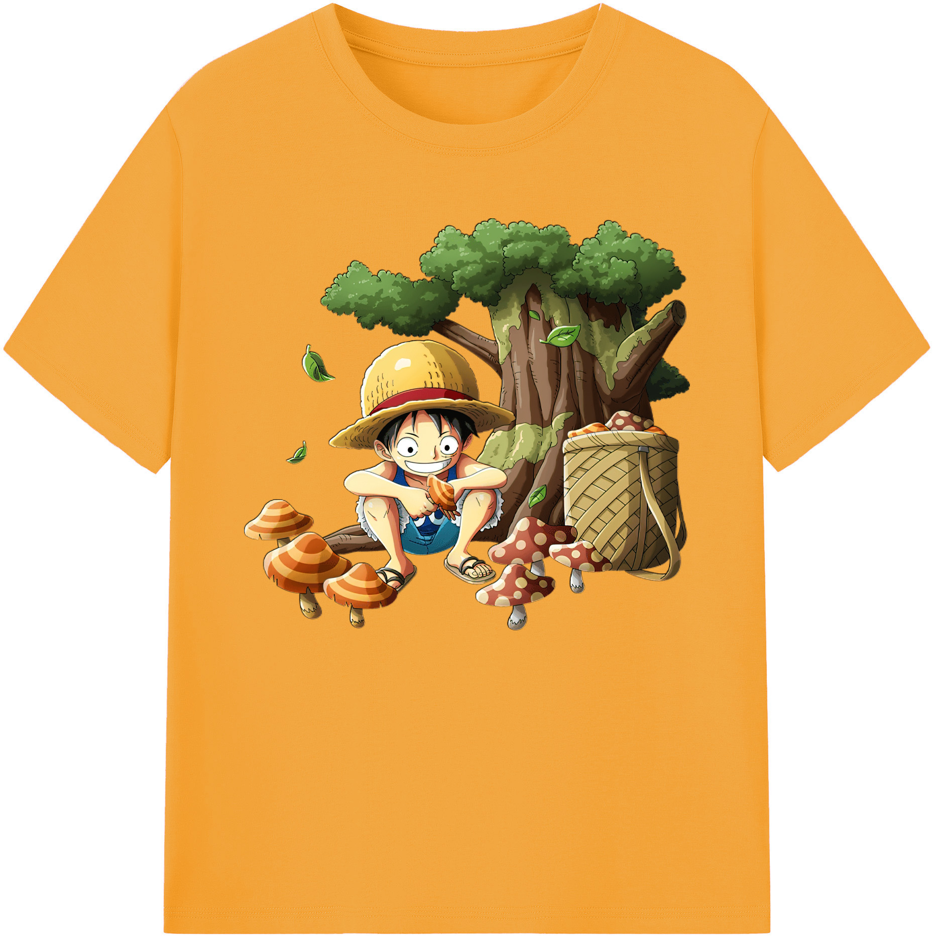 ワンピース モンキー・D・ルフィ ONE PIECE Monkey D. Luffy 綿100％ メンズ半袖Tシャツ｜肌触りやわらか＆通気性