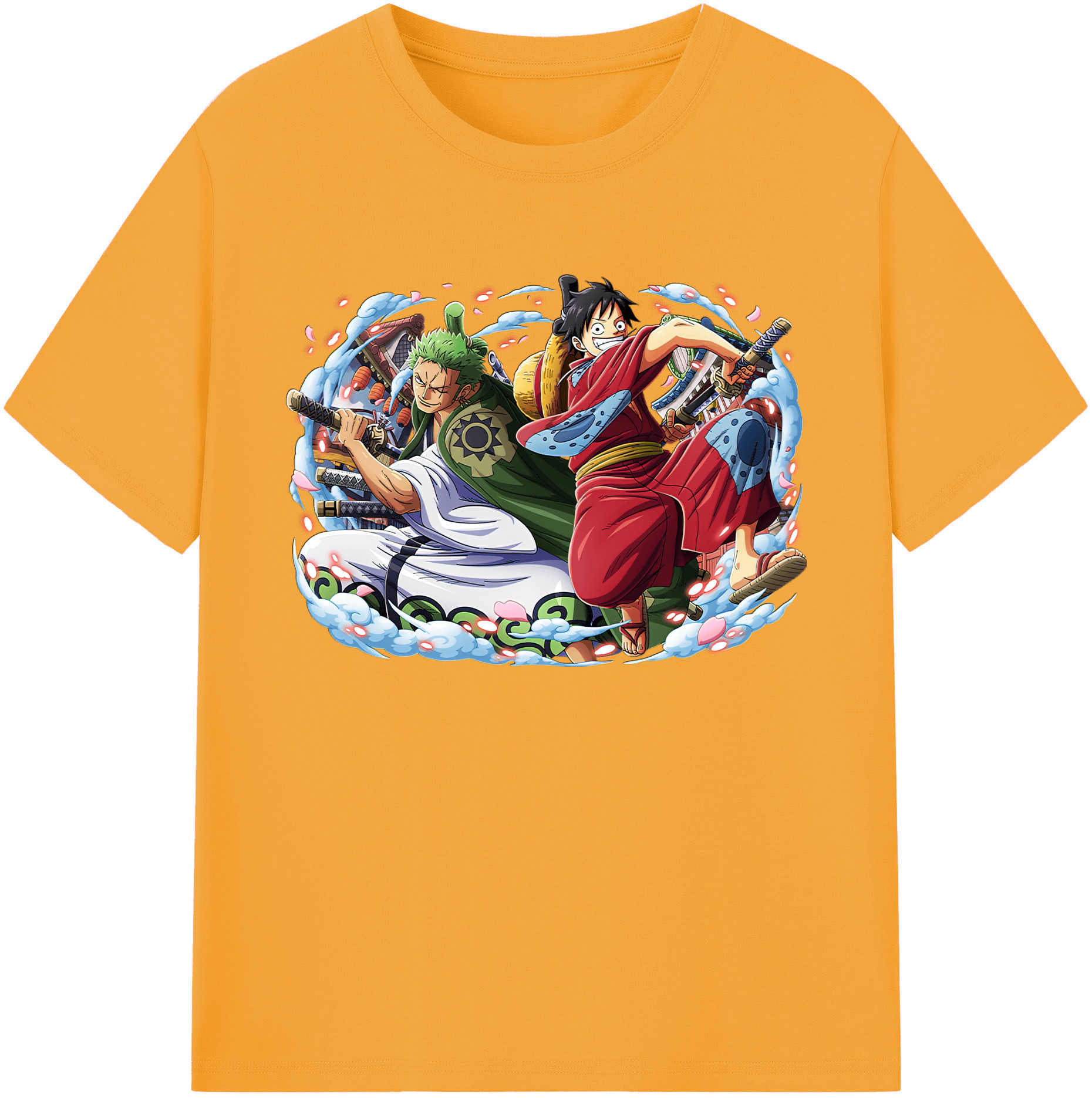 ワンピース モンキー・D・ルフィ ONE PIECE Monkey D. Luffy 綿100％ メンズ半袖Tシャツ｜肌触りやわらか＆通気性