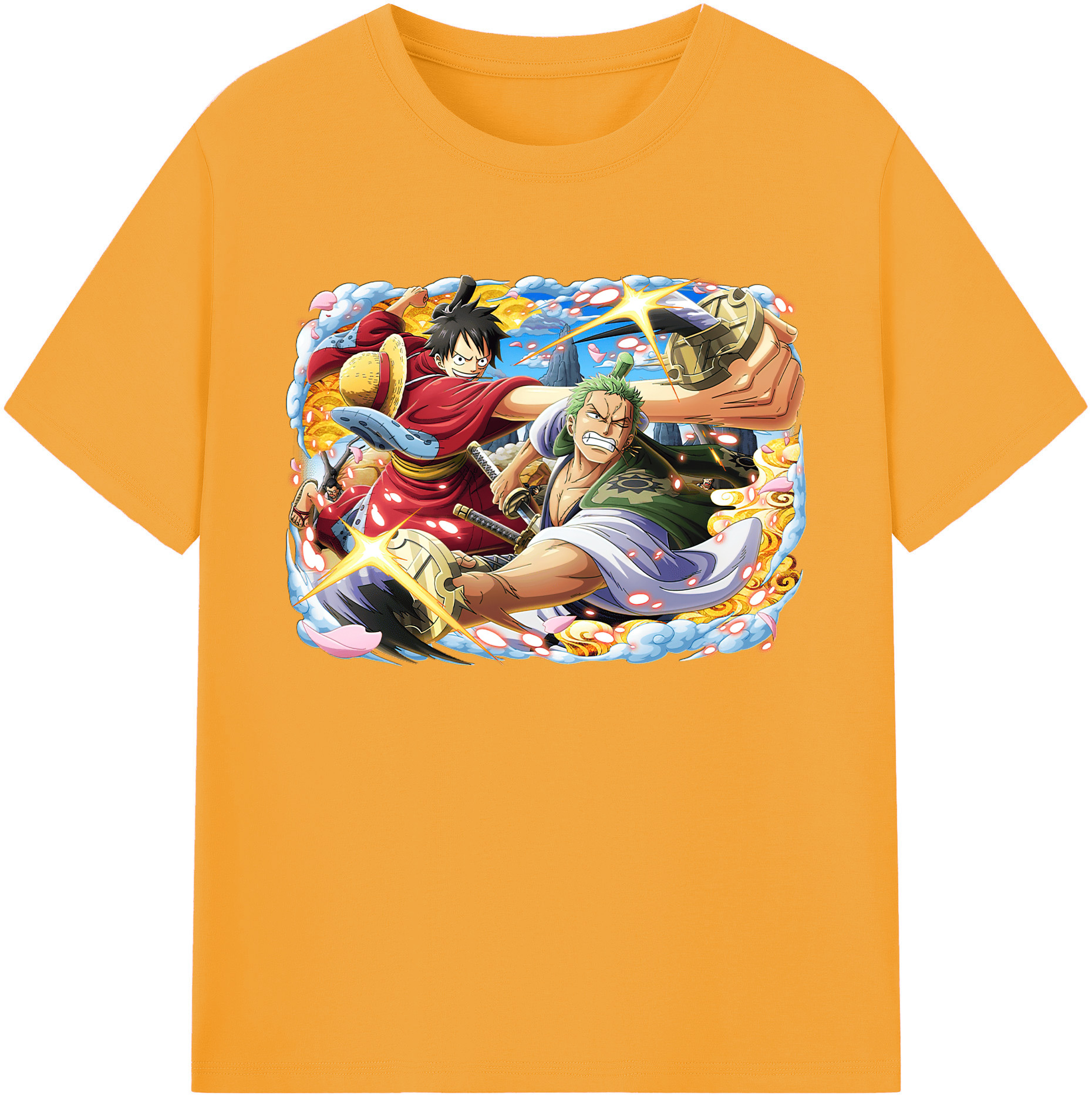 ワンピース モンキー・D・ルフィ ONE PIECE Monkey D. Luffy 綿100％ メンズ半袖Tシャツ｜肌触りやわらか＆通気性