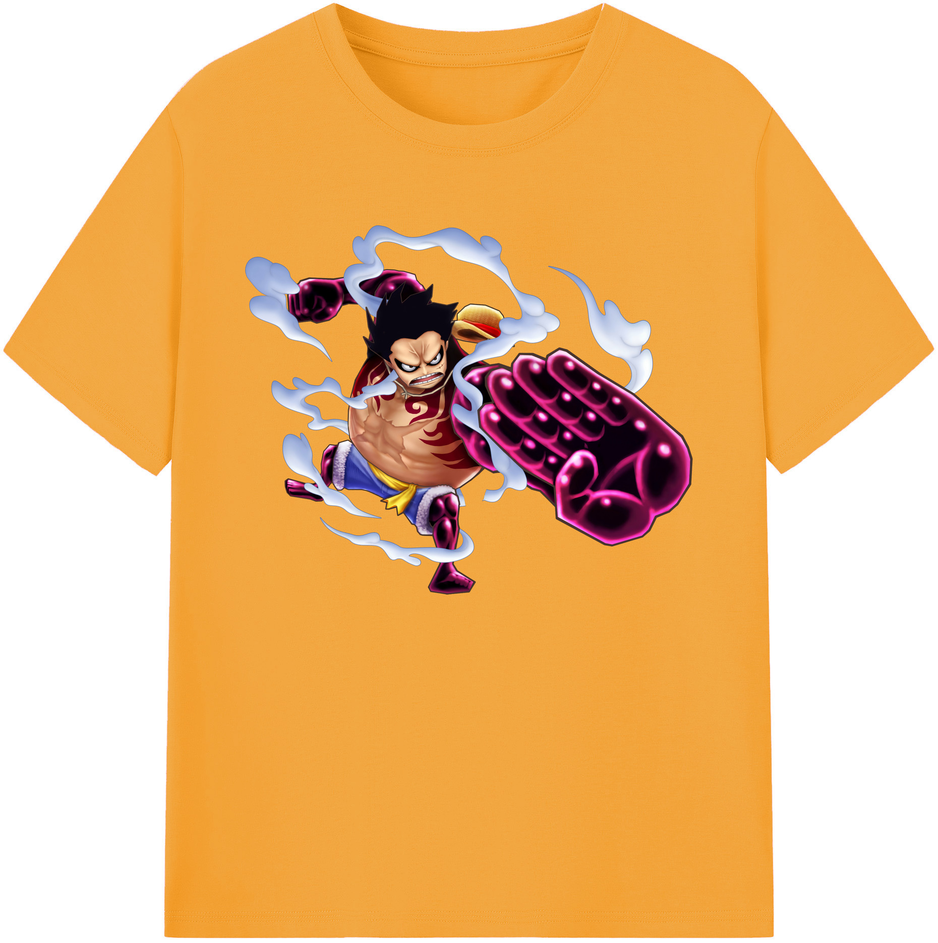 ワンピース モンキー・D・ルフィ ONE PIECE Monkey D. Luffy 綿100％ メンズ半袖Tシャツ｜肌触りやわらか＆通気性
