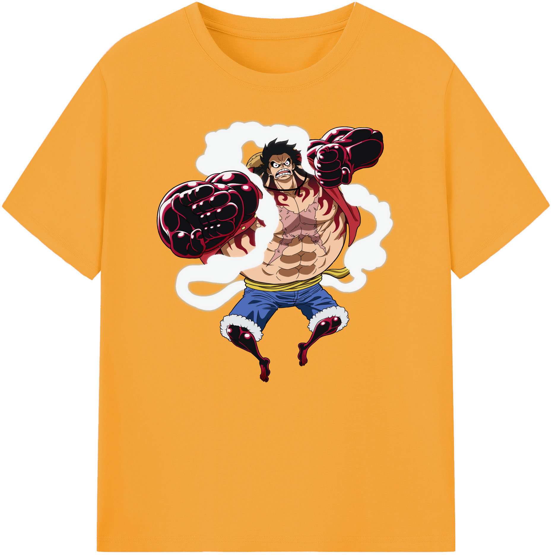 ワンピース モンキー・D・ルフィ ONE PIECE Monkey D. Luffy 綿100％ メンズ半袖Tシャツ｜肌触りやわらか＆通気性