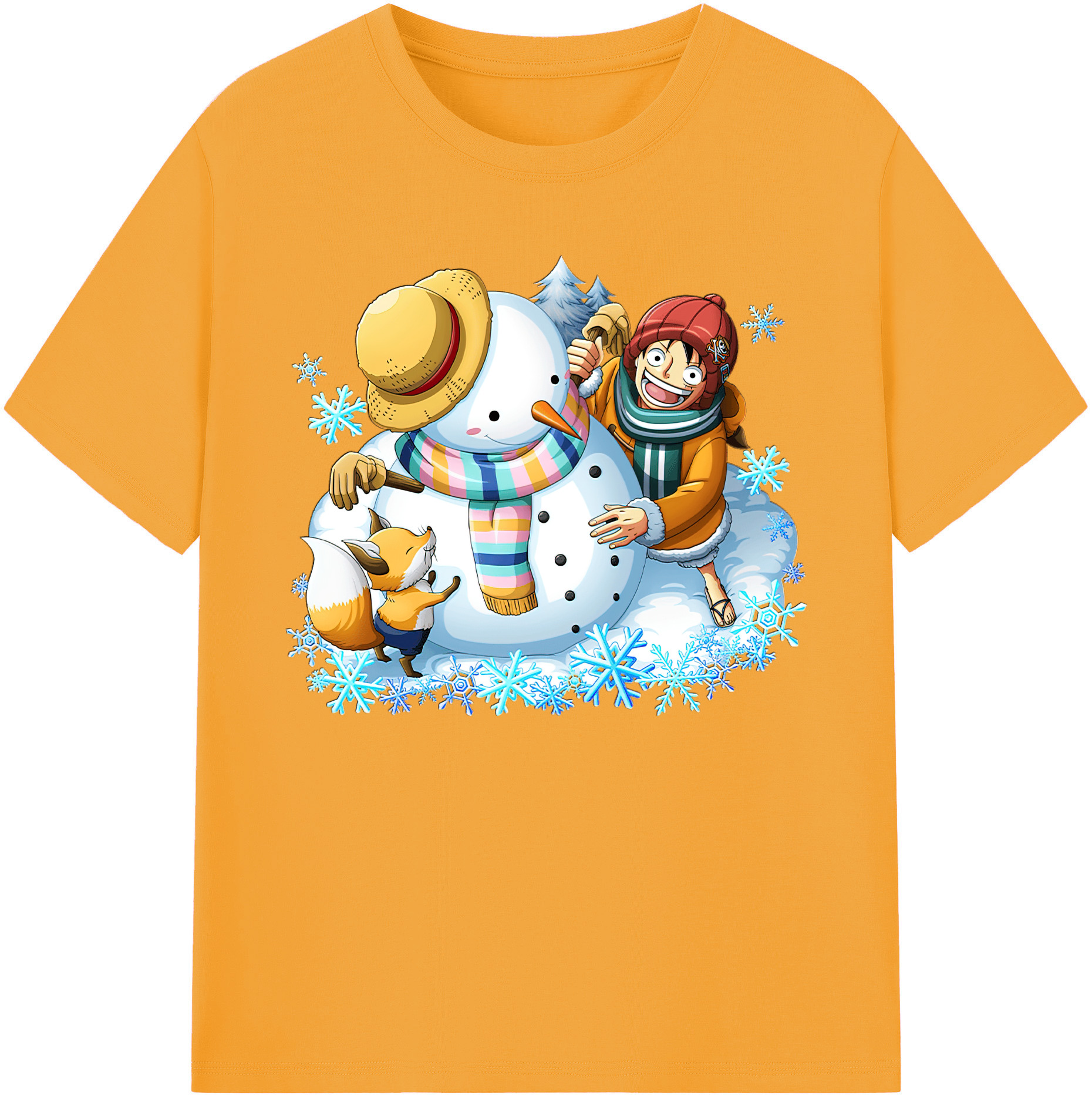 ワンピース モンキー・D・ルフィ ONE PIECE Monkey D. Luffy 綿100％ メンズ半袖Tシャツ｜肌触りやわらか＆通気性