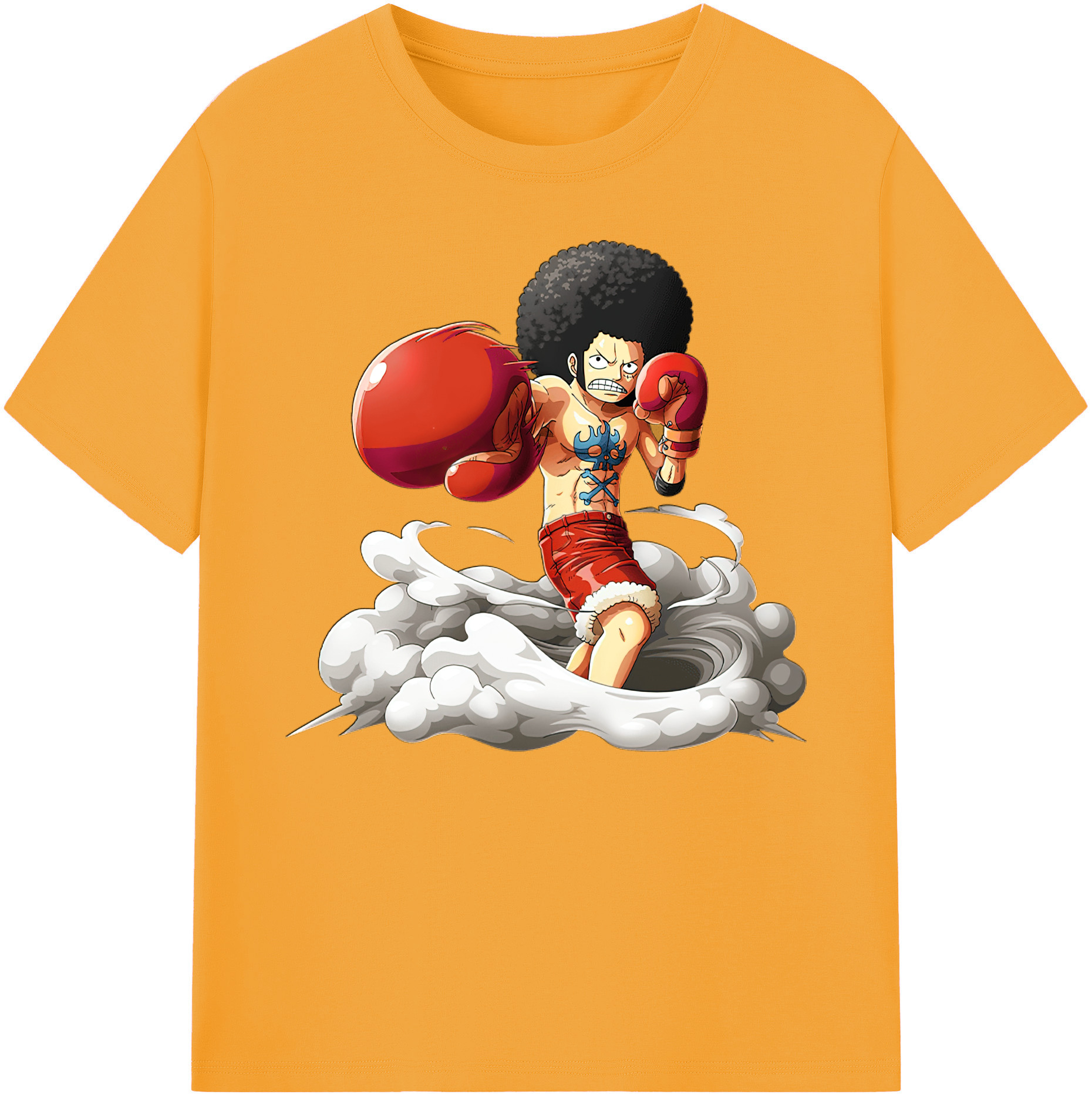 ワンピース モンキー・D・ルフィ ONE PIECE Monkey D. Luffy 綿100％ メンズ半袖Tシャツ｜肌触りやわらか＆通気性