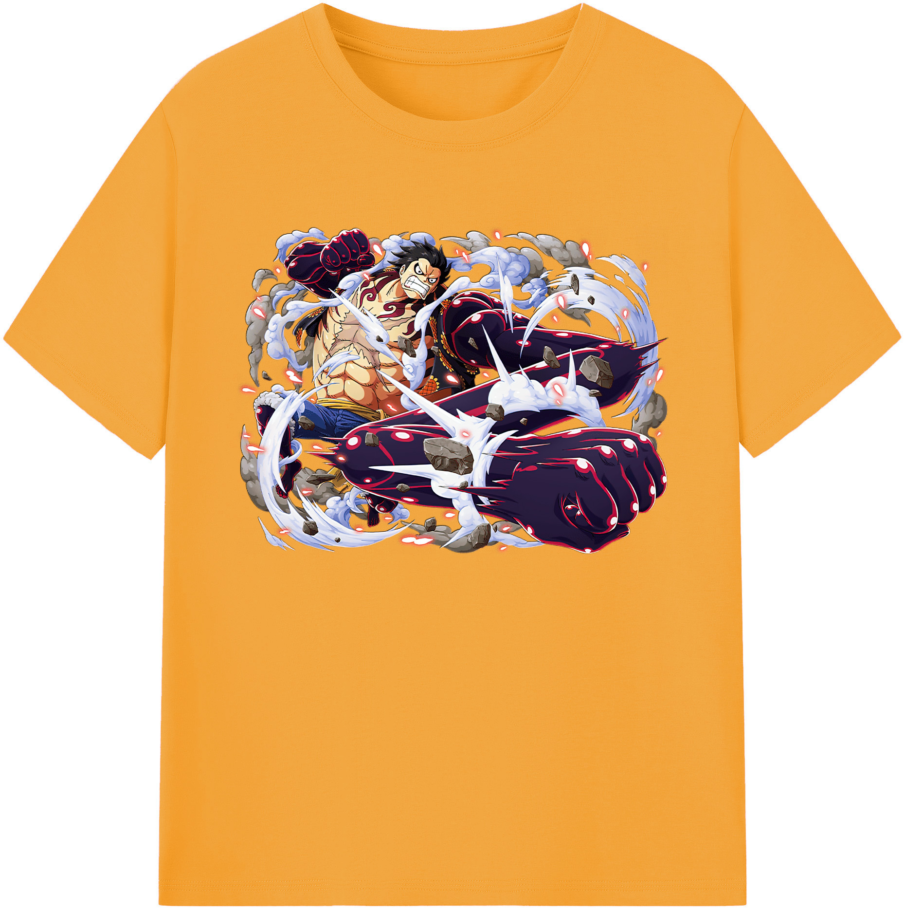 ワンピース モンキー・D・ルフィ ONE PIECE Monkey D. Luffy 綿100％ メンズ半袖Tシャツ｜肌触りやわらか＆通気性