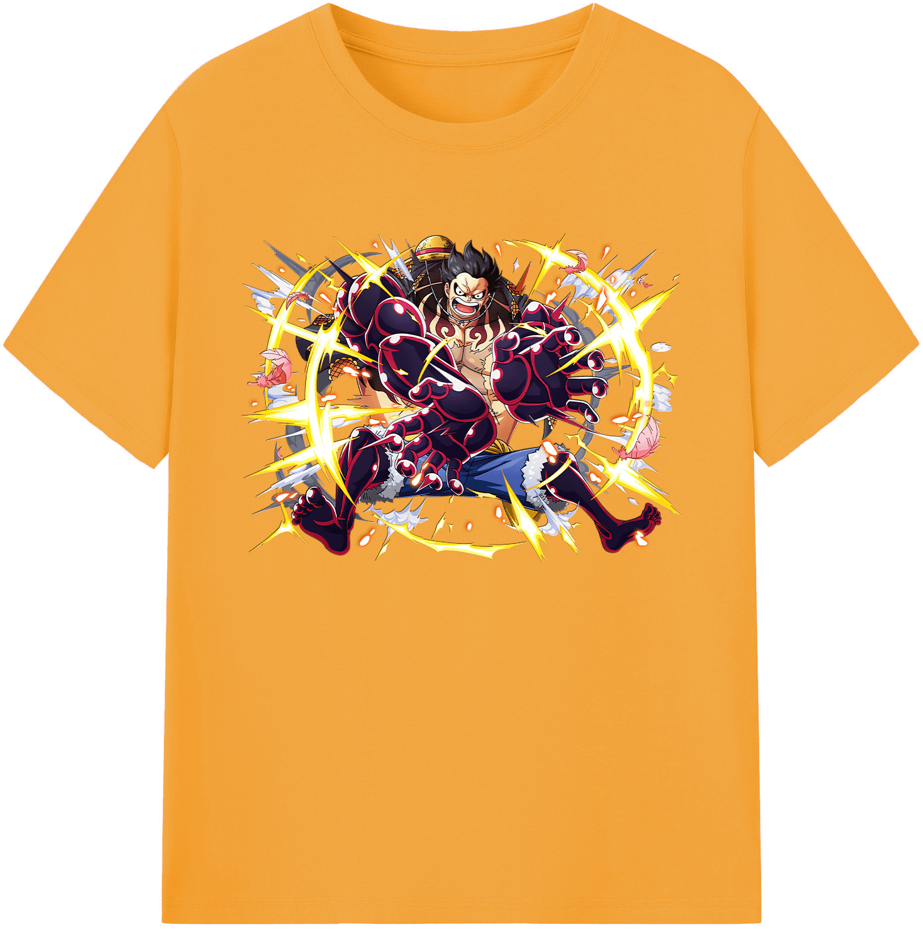 ワンピース モンキー・D・ルフィ ONE PIECE Monkey D. Luffy 綿100％ メンズ半袖Tシャツ｜肌触りやわらか＆通気性