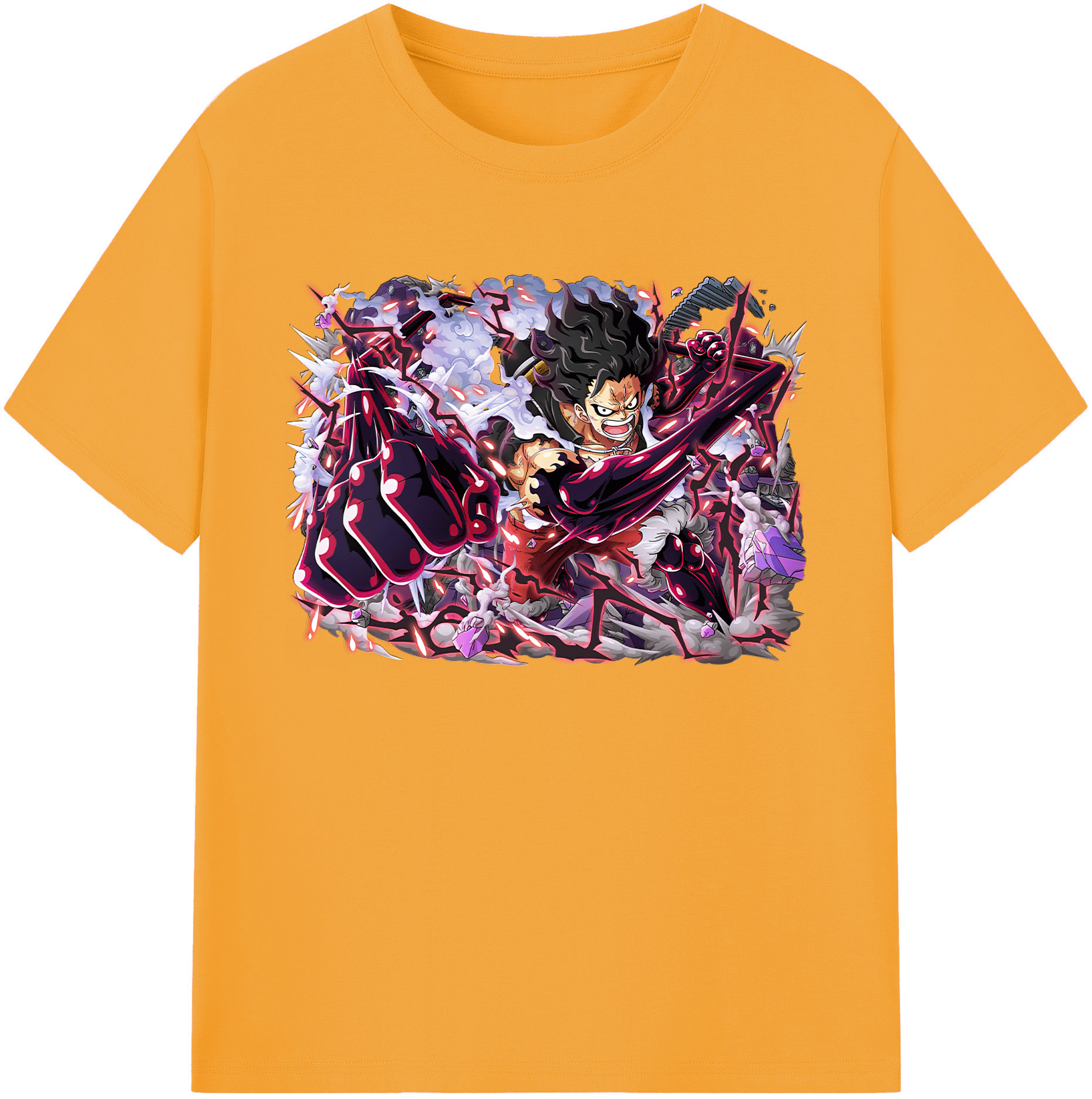 ワンピース モンキー・D・ルフィ ONE PIECE Monkey D. Luffy 綿100％ メンズ半袖Tシャツ｜肌触りやわらか＆通気性