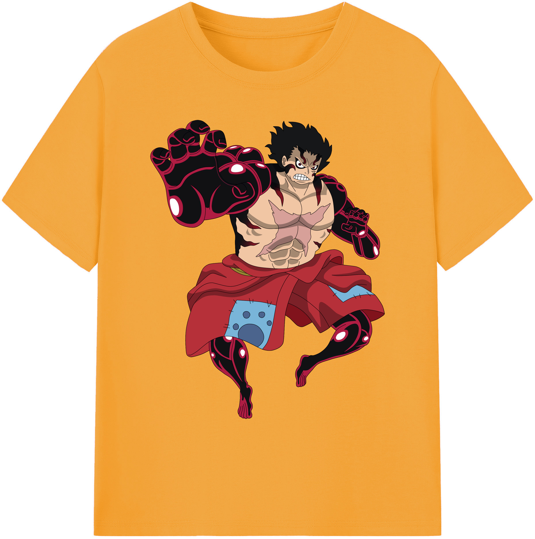 ワンピース モンキー・D・ルフィ ONE PIECE Monkey D. Luffy 綿100％ メンズ半袖Tシャツ｜肌触りやわらか＆通気性