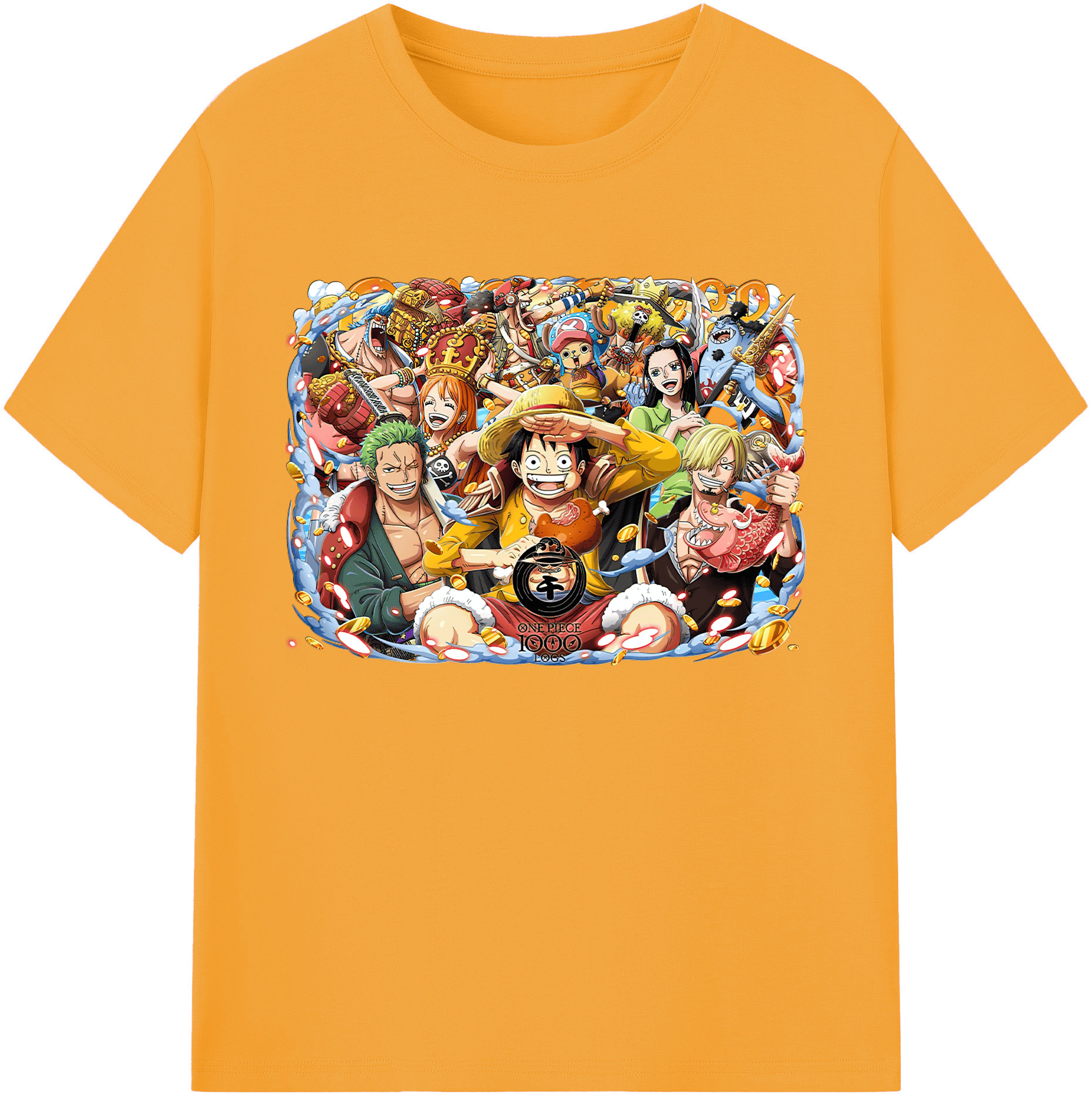ワンピース モンキー・D・ルフィ ONE PIECE Monkey D. Luffy 綿100％ メンズ半袖Tシャツ｜肌触りやわらか＆通気性