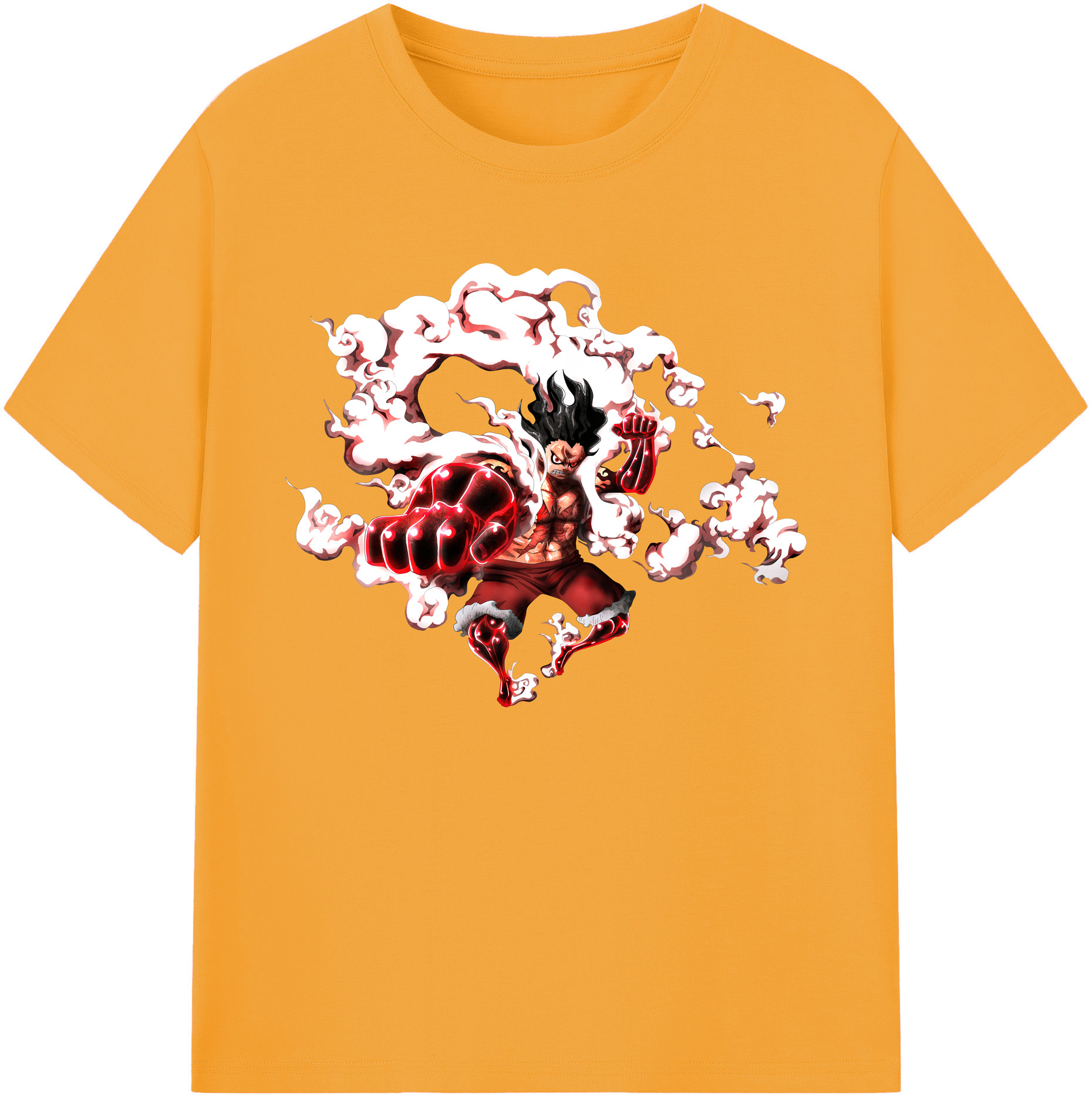 ワンピース モンキー・D・ルフィ ONE PIECE Monkey D. Luffy 綿100％ メンズ半袖Tシャツ｜肌触りやわらか＆通気性