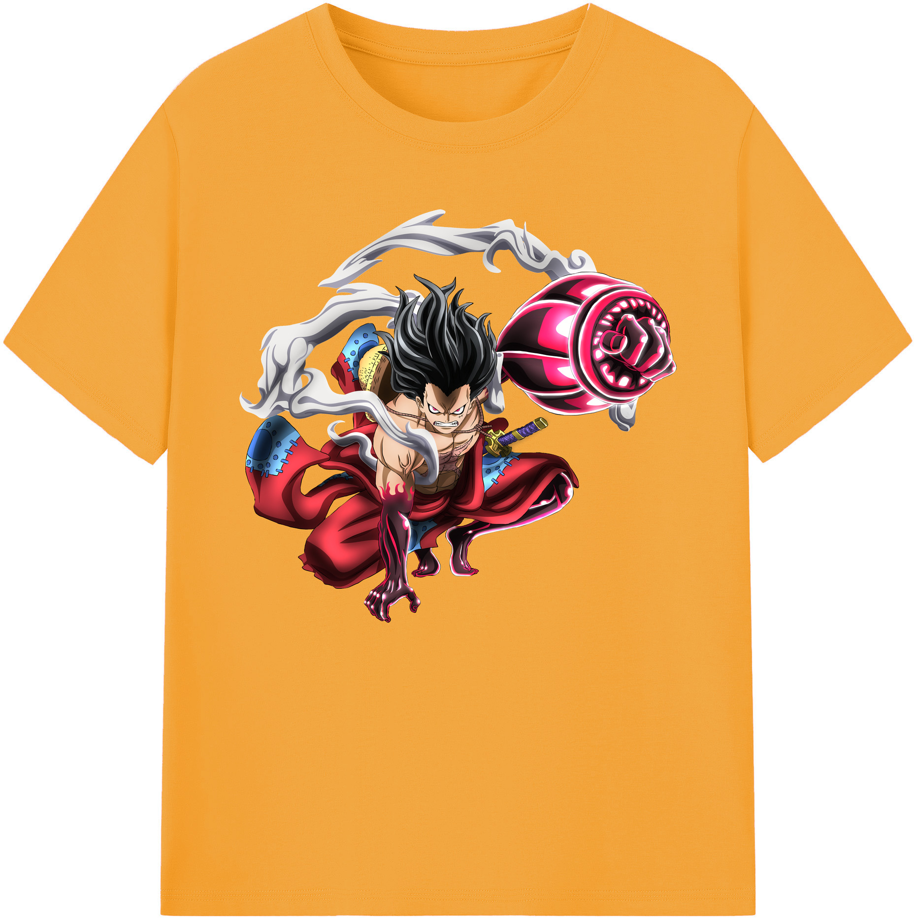 ワンピース モンキー・D・ルフィ ONE PIECE Monkey D. Luffy 綿100％ メンズ半袖Tシャツ｜肌触りやわらか＆通気性