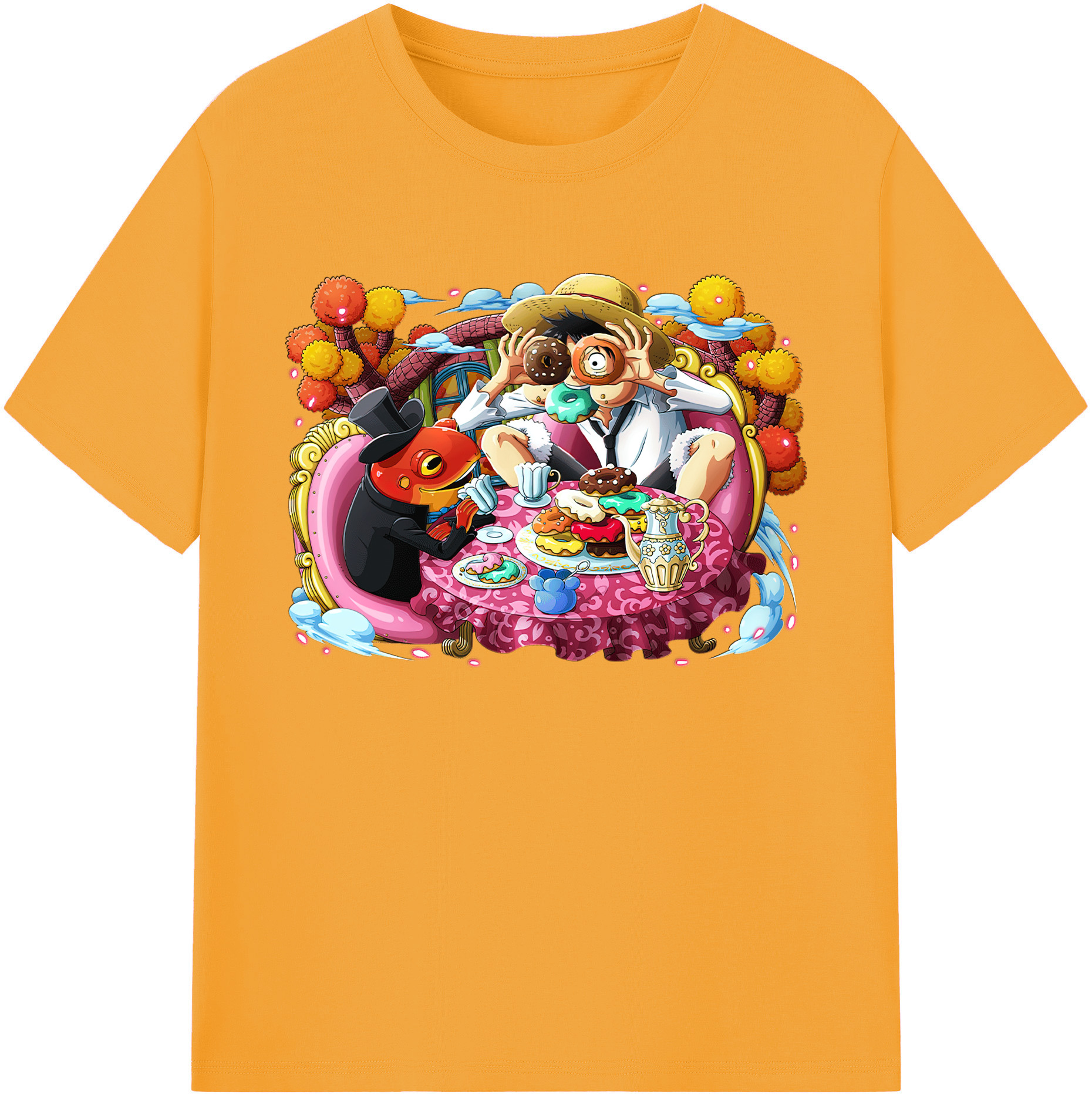 ワンピース モンキー・D・ルフィ ONE PIECE Monkey D. Luffy 綿100％ メンズ半袖Tシャツ｜肌触りやわらか＆通気性