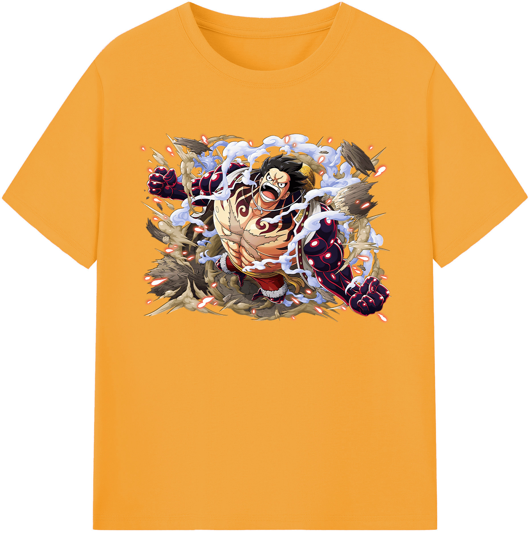 ワンピース モンキー・D・ルフィ ONE PIECE Monkey D. Luffy 綿100％ メンズ半袖Tシャツ｜肌触りやわらか＆通気性