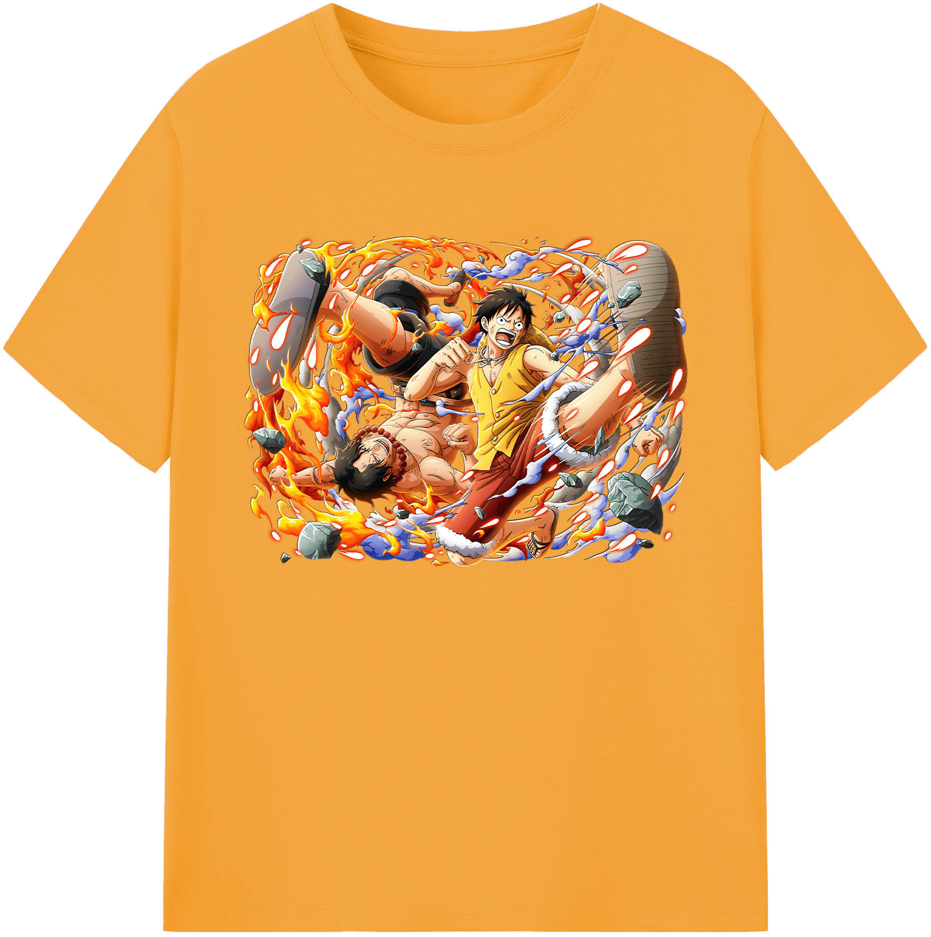 ワンピース モンキー・D・ルフィ ONE PIECE Monkey D. Luffy 綿100％ メンズ半袖Tシャツ｜肌触りやわらか＆通気性