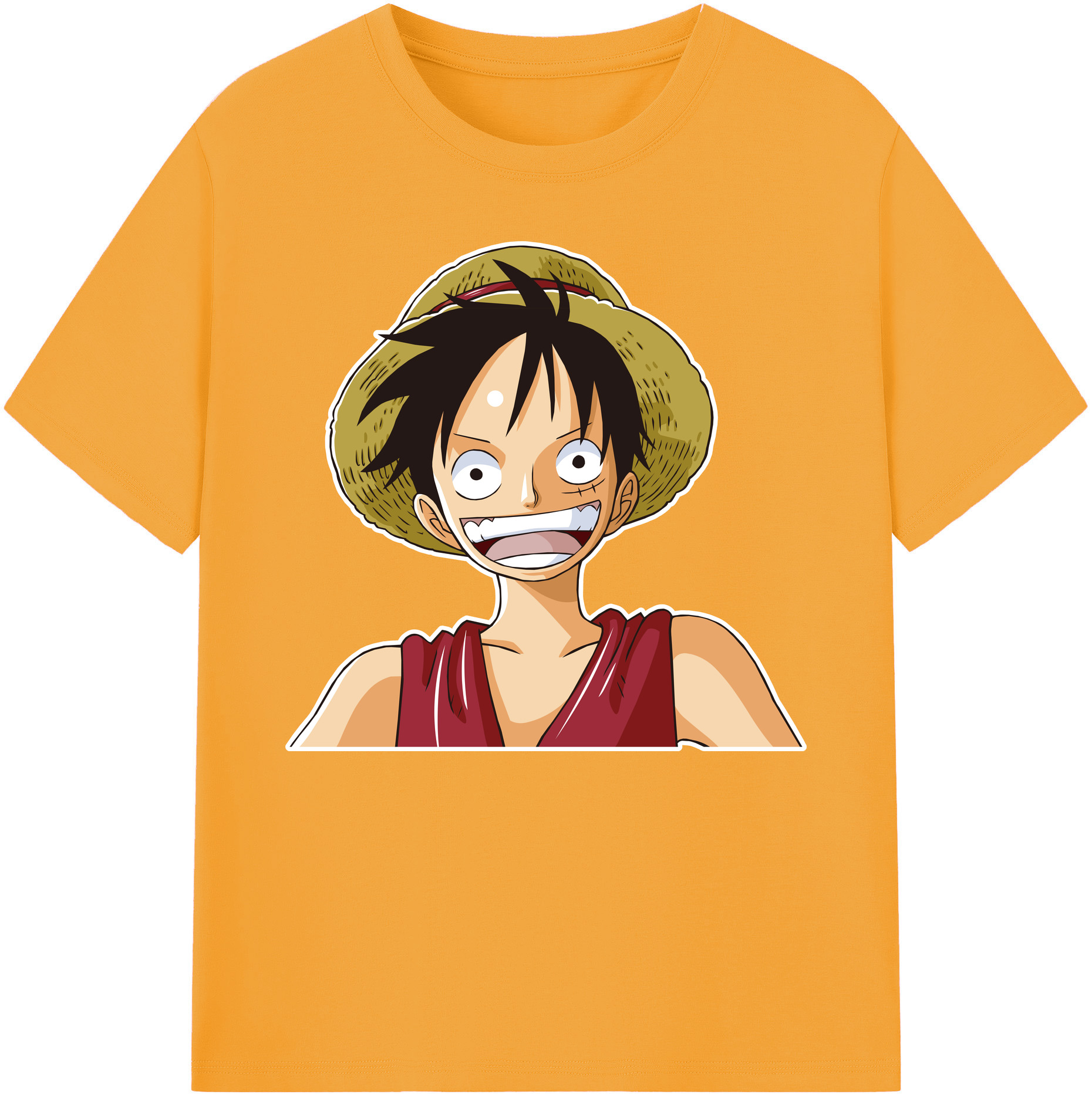 ワンピース モンキー・D・ルフィ ONE PIECE Monkey D. Luffy 綿100％ メンズ半袖Tシャツ｜肌触りやわらか＆通気性