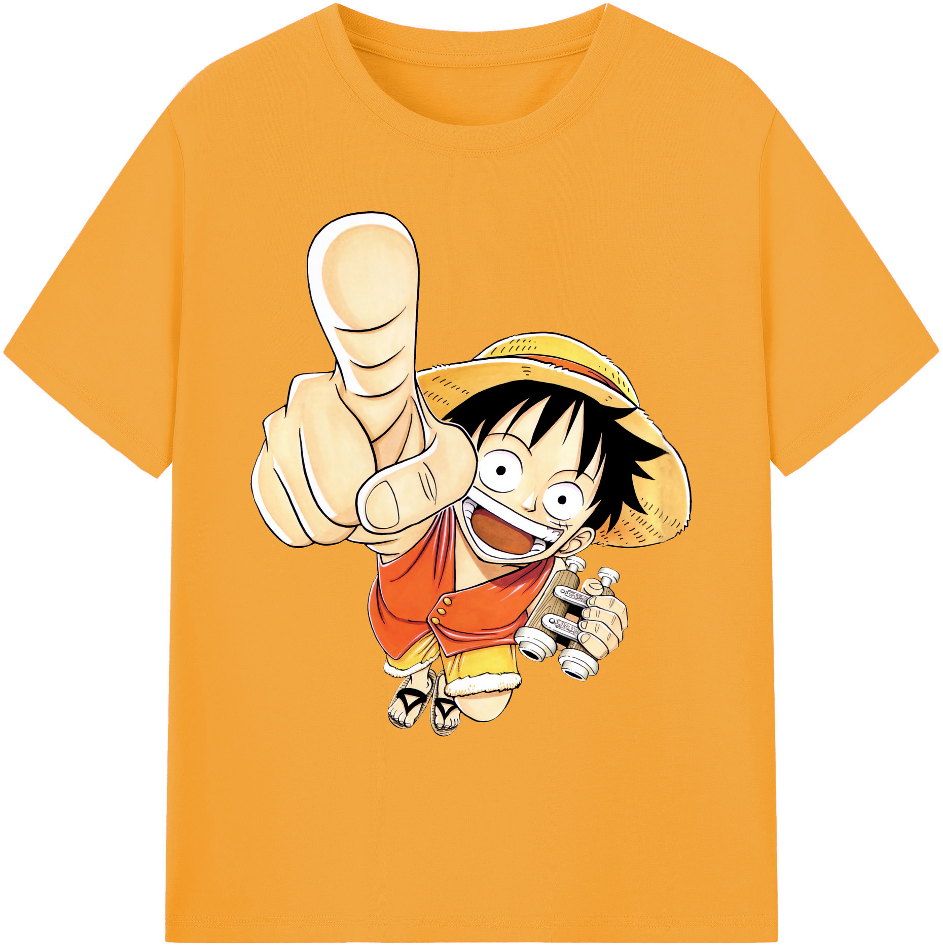 ワンピース モンキー・D・ルフィ ONE PIECE Monkey D. Luffy 綿100％ メンズ半袖Tシャツ｜肌触りやわらか＆通気性