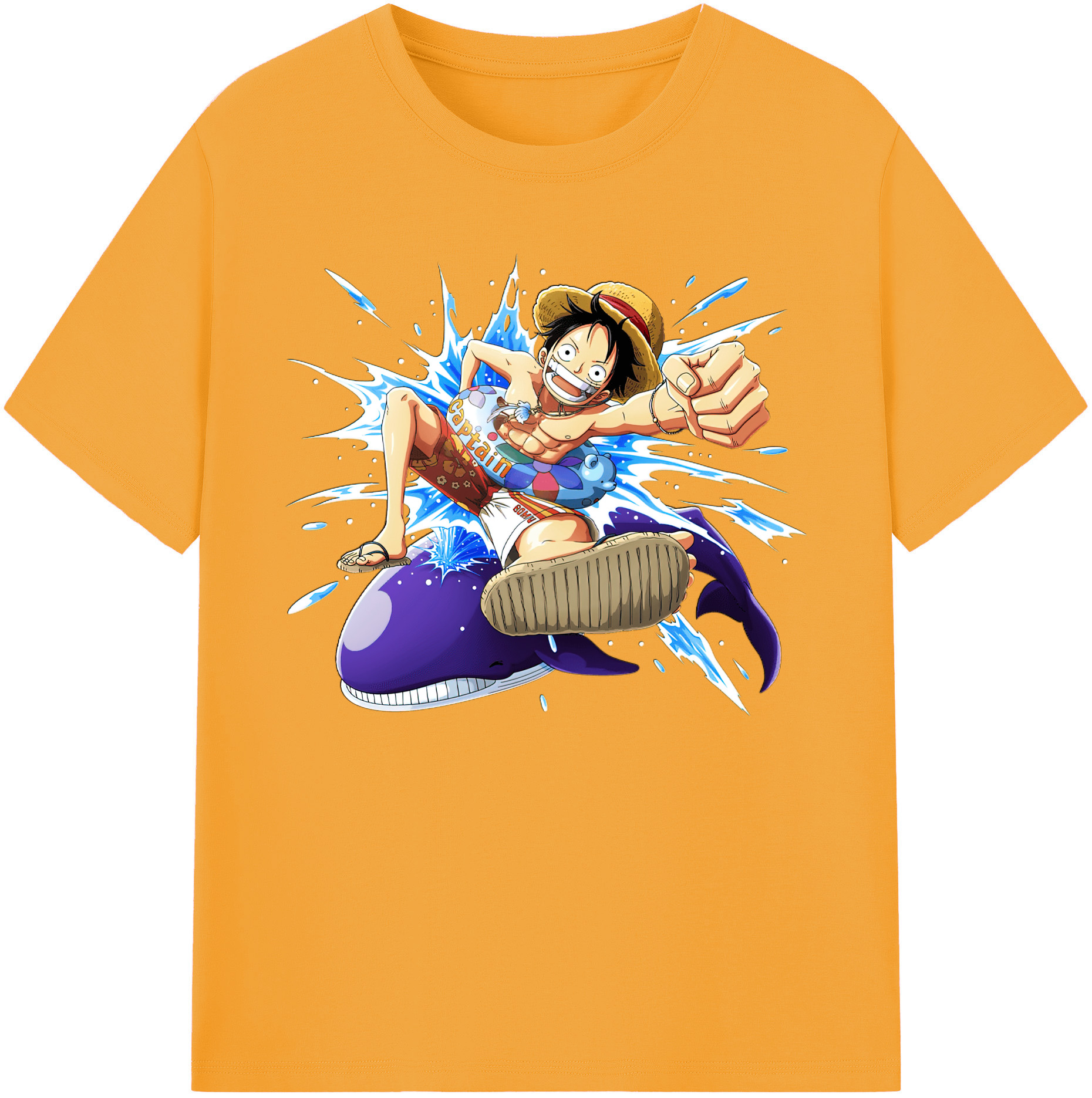 ワンピース モンキー・D・ルフィ ONE PIECE Monkey D. Luffy 綿100％ メンズ半袖Tシャツ｜肌触りやわらか＆通気性