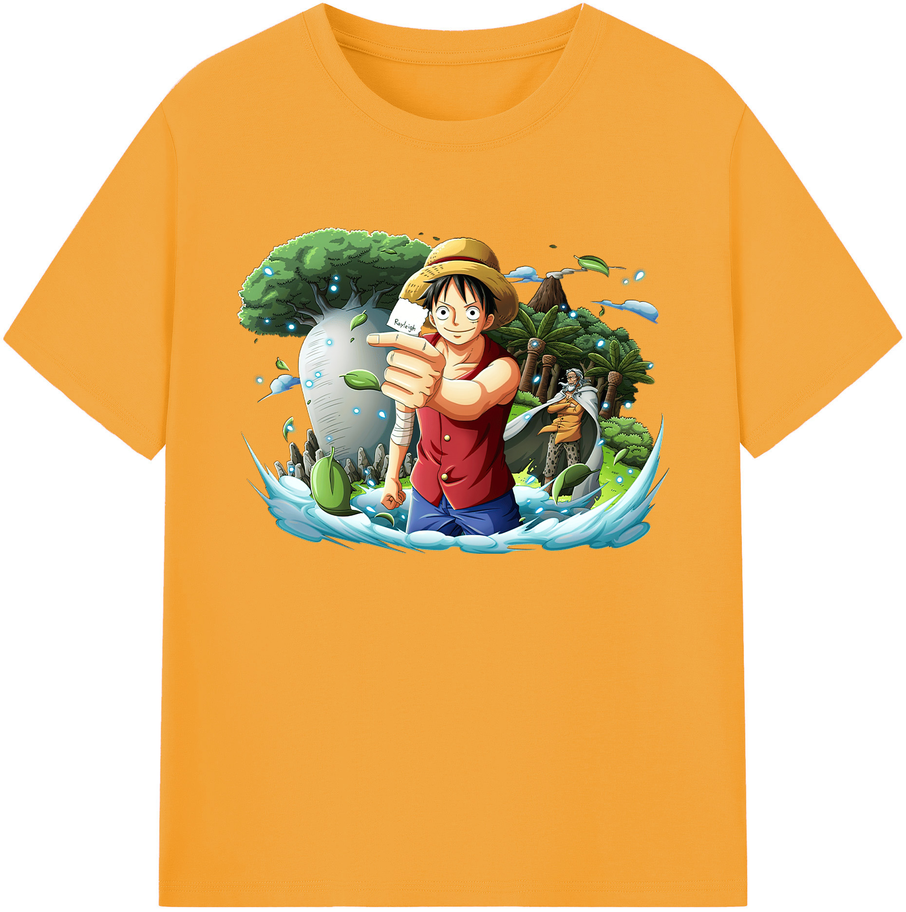 ワンピース モンキー・D・ルフィ ONE PIECE Monkey D. Luffy 綿100％ メンズ半袖Tシャツ｜肌触りやわらか＆通気性