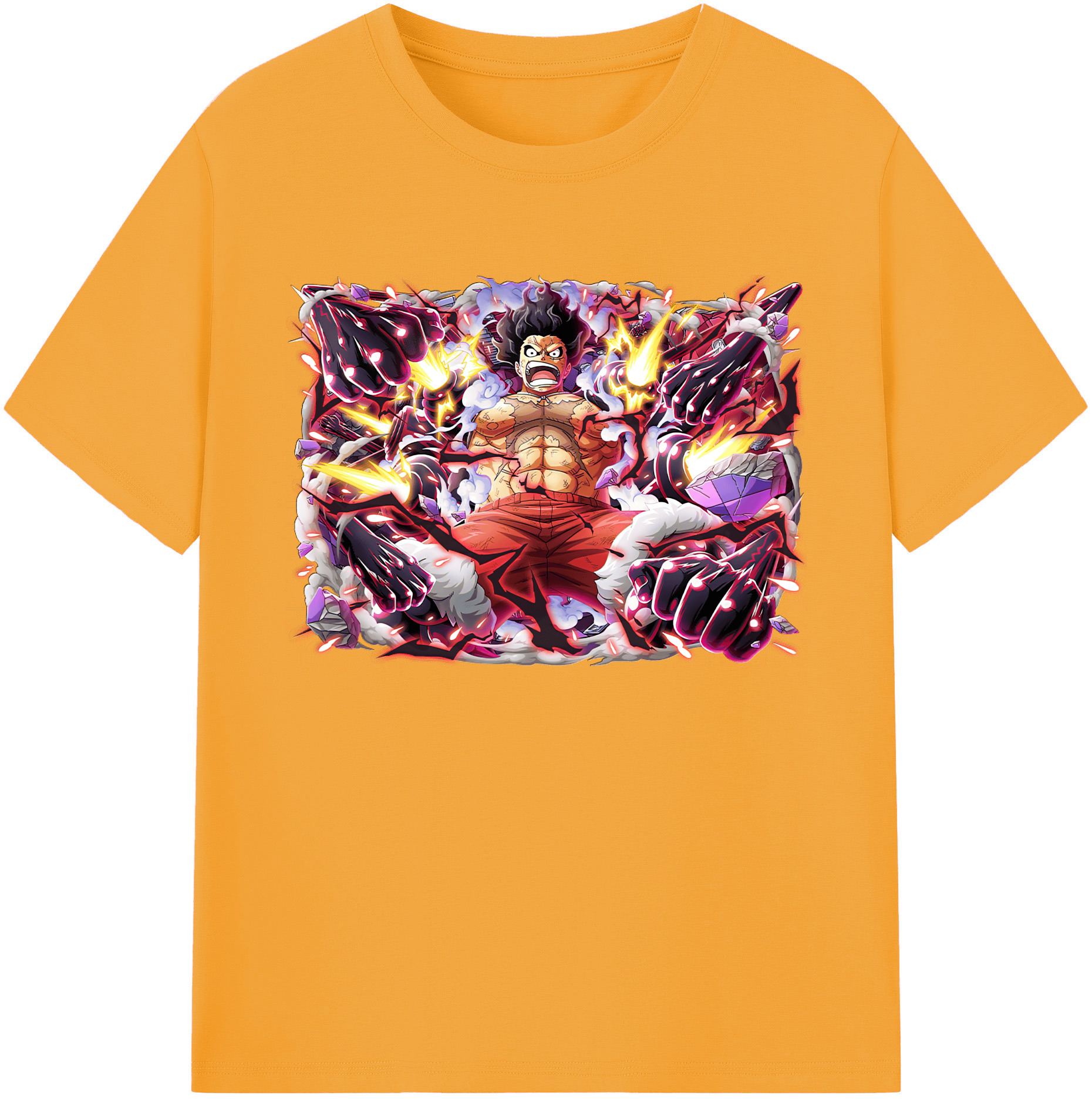 ワンピース モンキー・D・ルフィ ONE PIECE Monkey D. Luffy 綿100％ メンズ半袖Tシャツ｜肌触りやわらか＆通気性