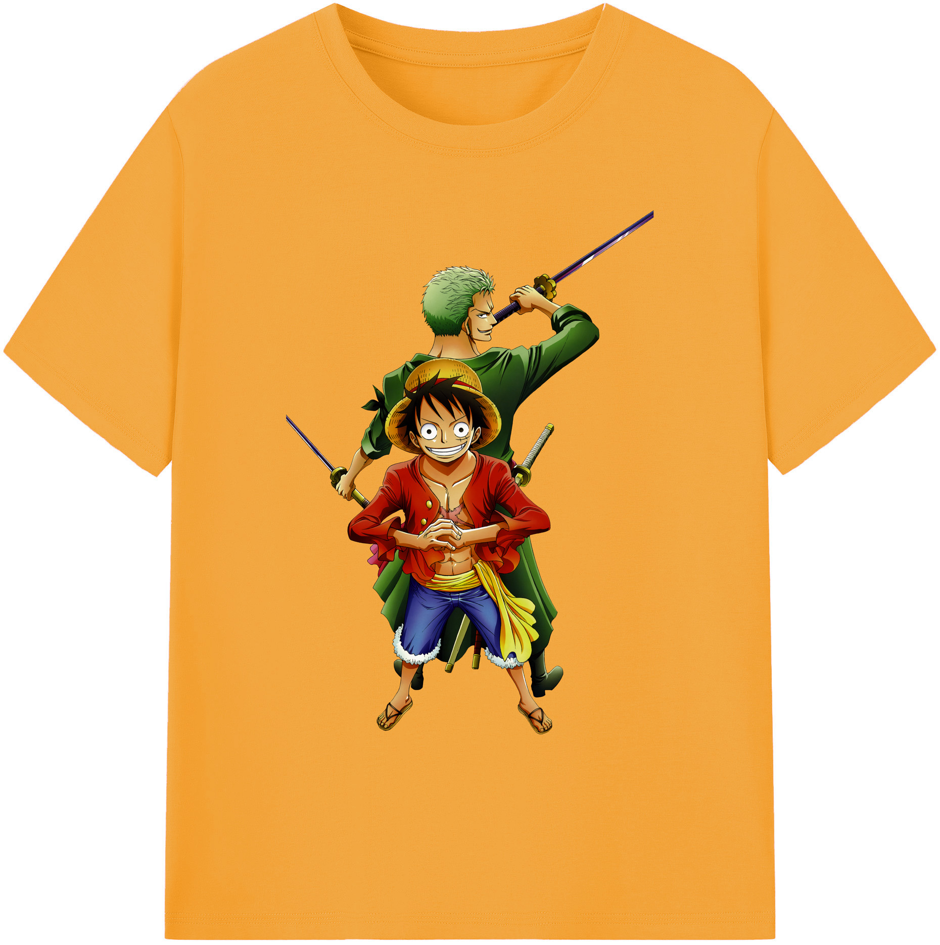 ワンピース モンキー・D・ルフィ ONE PIECE Monkey D. Luffy 綿100％ メンズ半袖Tシャツ｜肌触りやわらか＆通気性