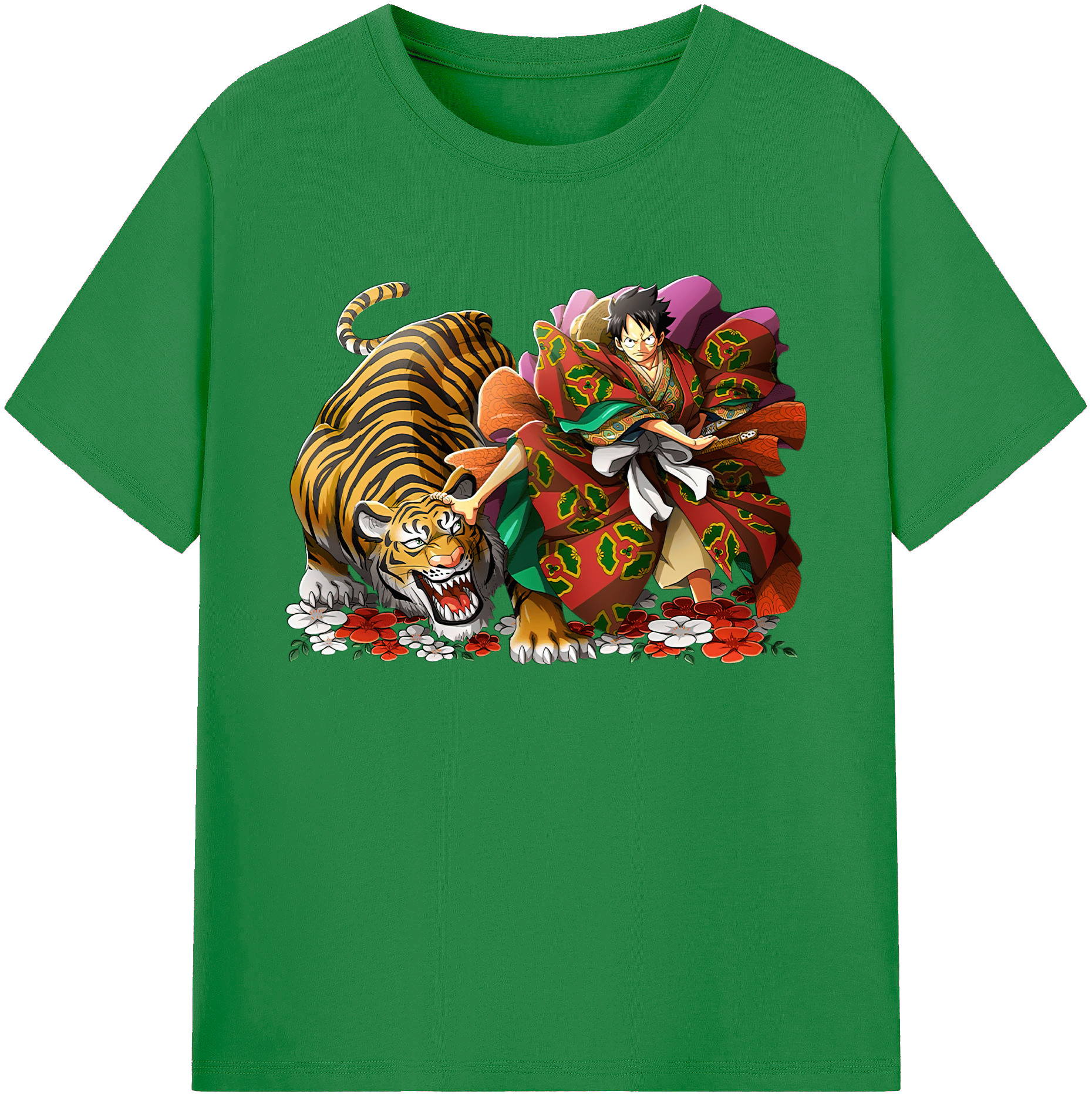 ワンピース モンキー・D・ルフィ ONE PIECE Monkey D. Luffy 綿100％ メンズ半袖Tシャツ｜肌触りやわらか＆通気性