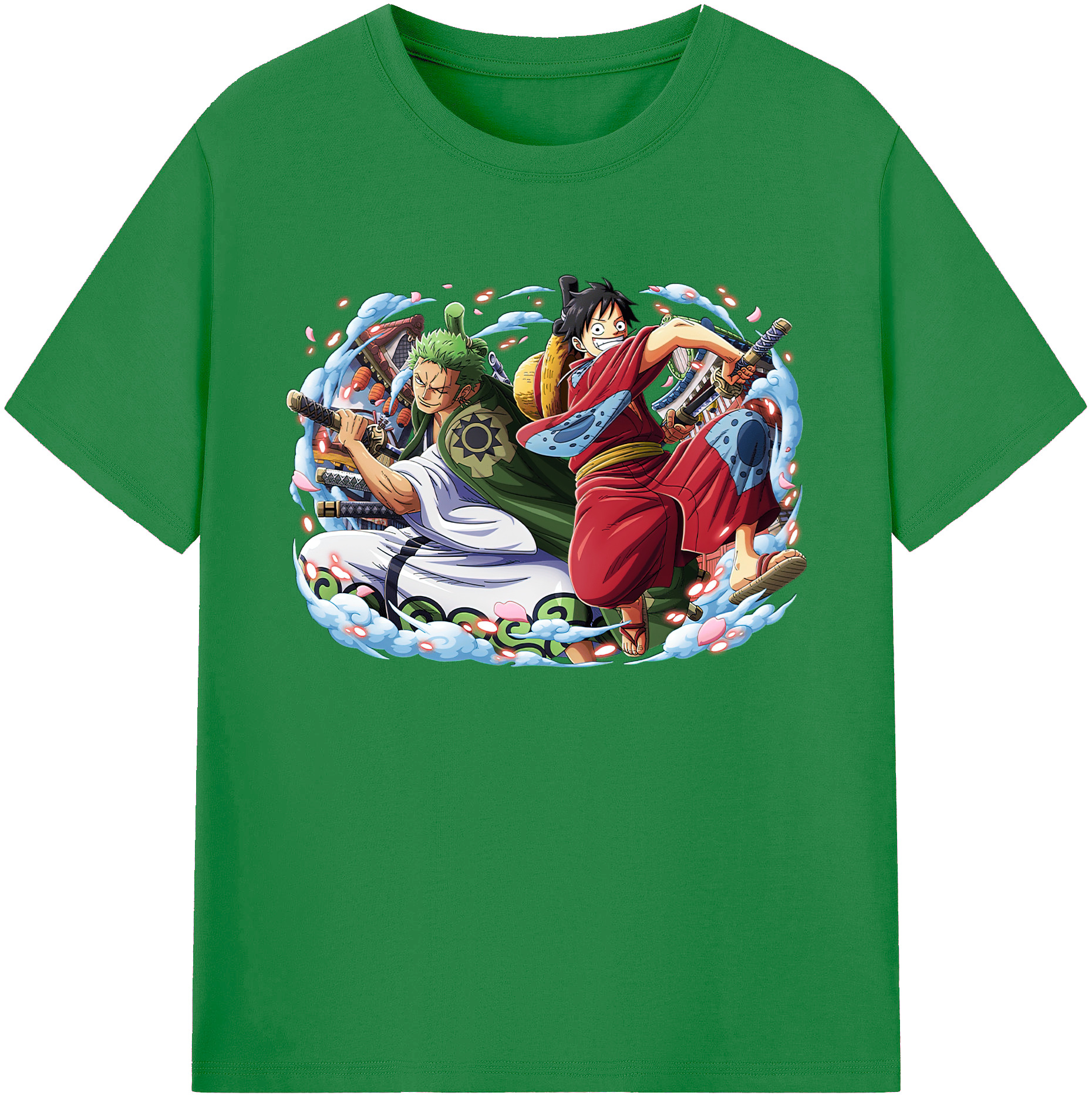 ワンピース モンキー・D・ルフィ ONE PIECE Monkey D. Luffy 綿100％ メンズ半袖Tシャツ｜肌触りやわらか＆通気性