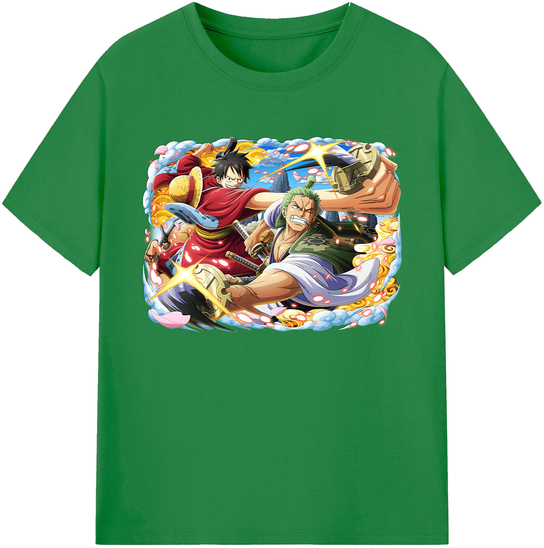 ワンピース モンキー・D・ルフィ ONE PIECE Monkey D. Luffy 綿100％ メンズ半袖Tシャツ｜肌触りやわらか＆通気性