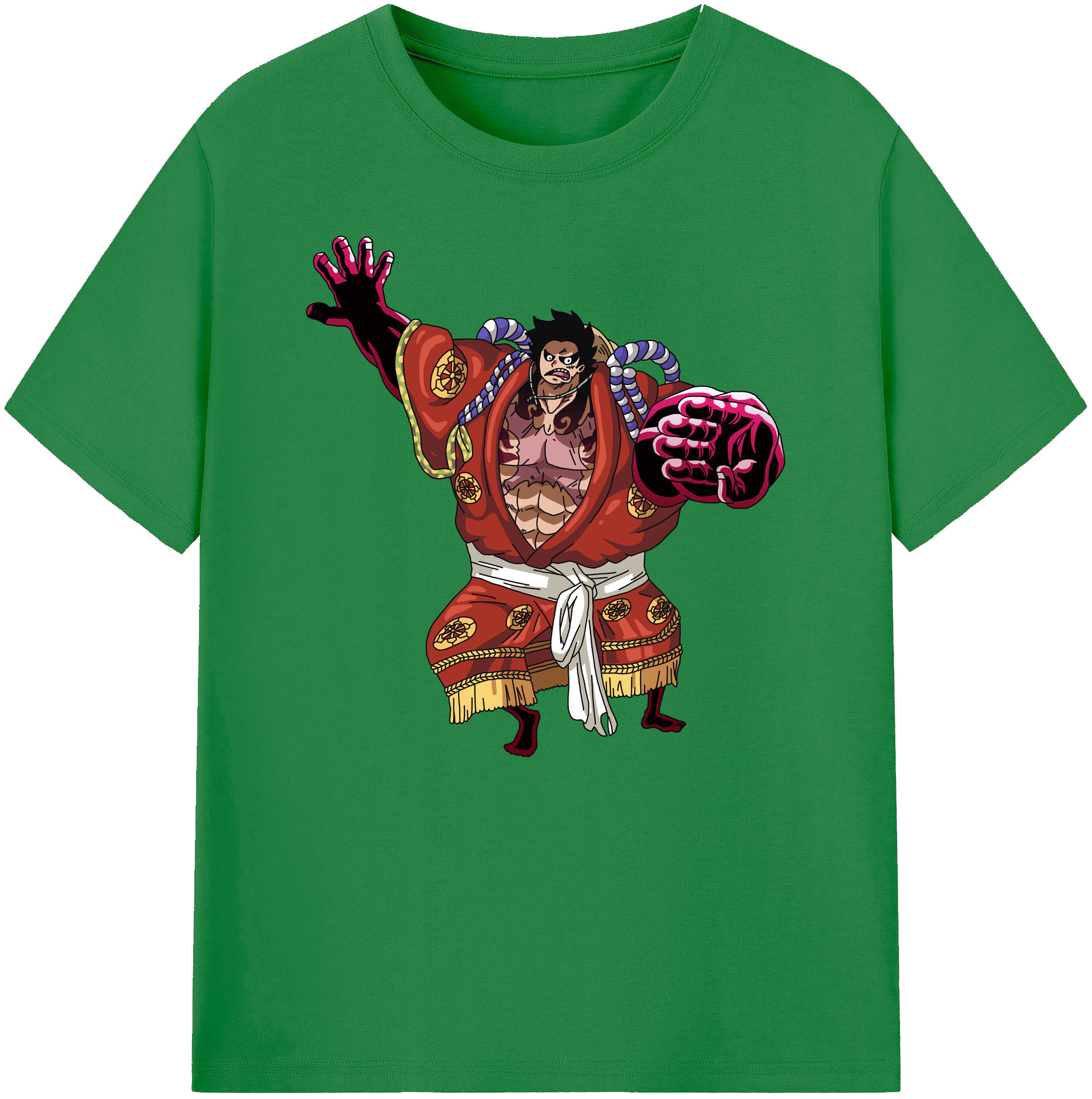 ワンピース モンキー・D・ルフィ ONE PIECE Monkey D. Luffy 綿100％ メンズ半袖Tシャツ｜肌触りやわらか＆通気性