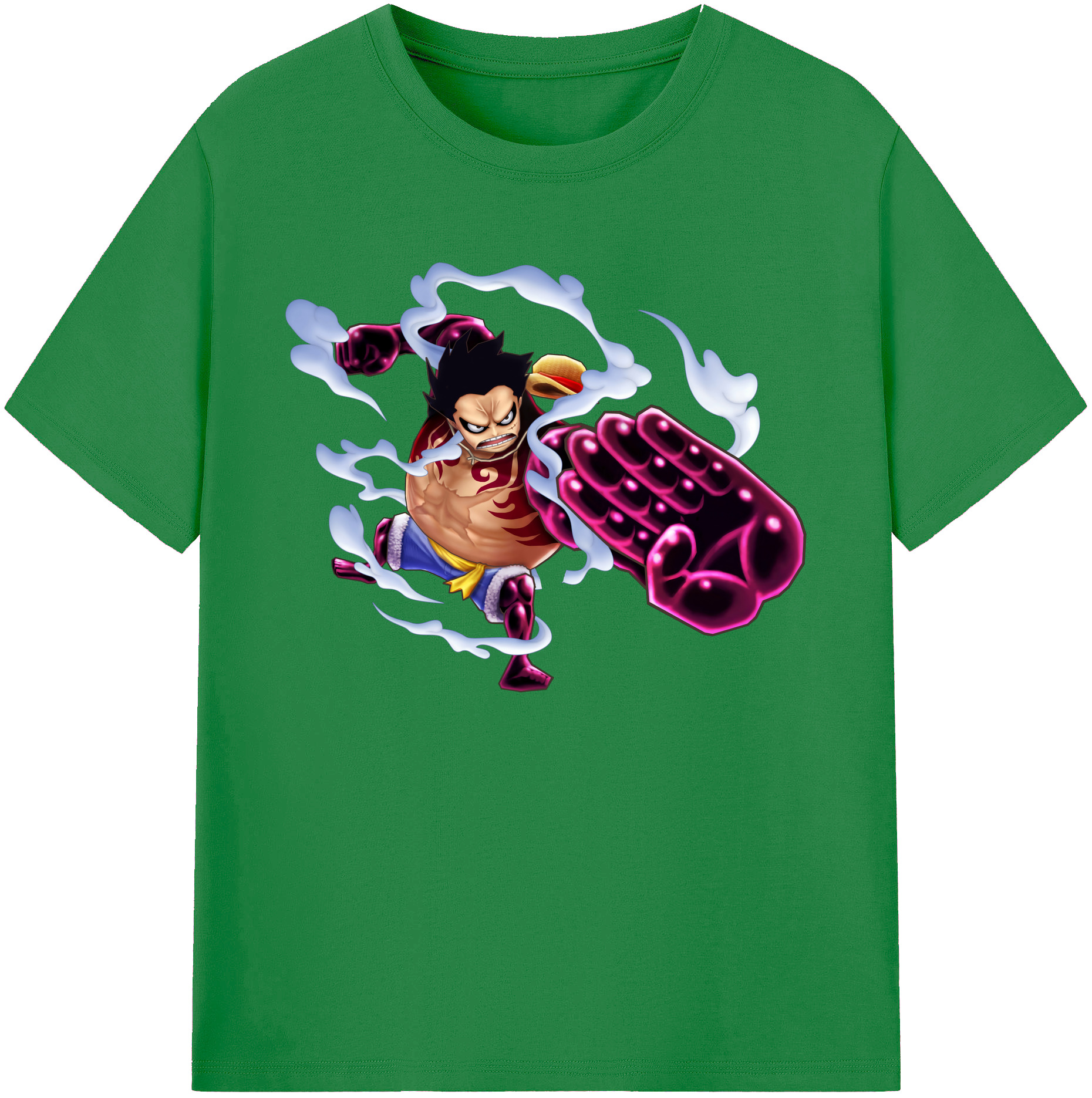 ワンピース モンキー・D・ルフィ ONE PIECE Monkey D. Luffy 綿100％ メンズ半袖Tシャツ｜肌触りやわらか＆通気性