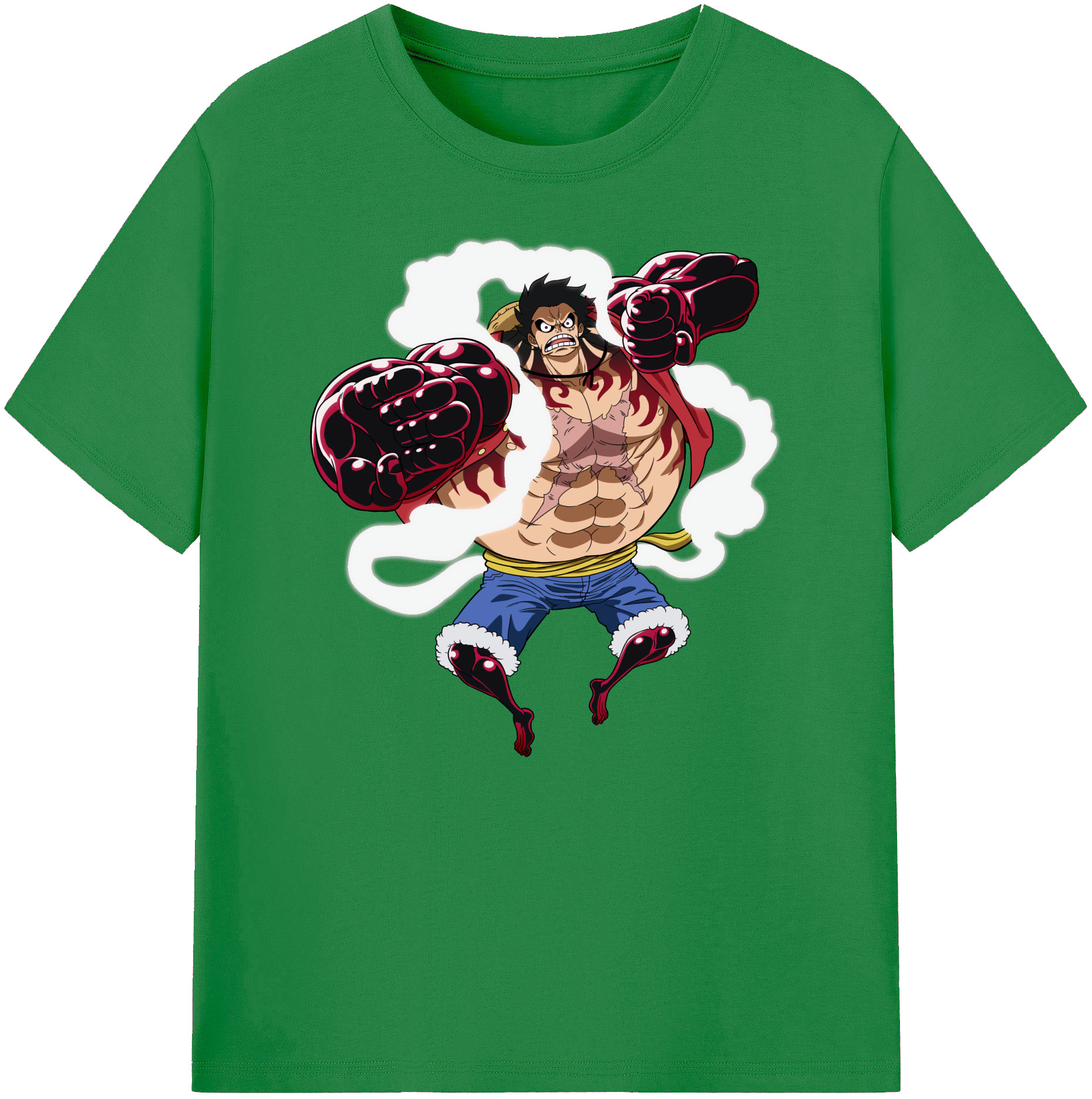 ワンピース モンキー・D・ルフィ ONE PIECE Monkey D. Luffy 綿100％ メンズ半袖Tシャツ｜肌触りやわらか＆通気性