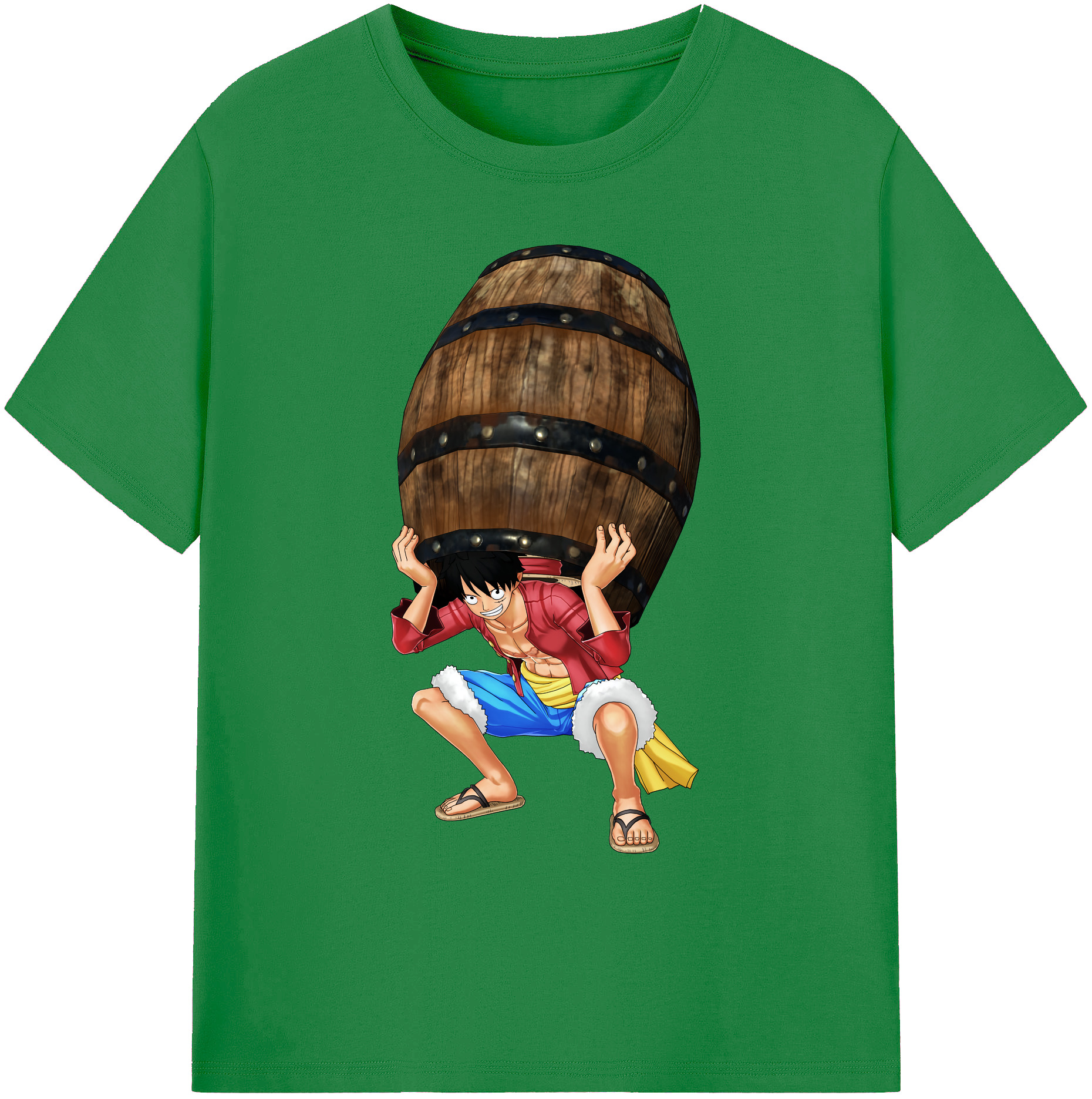 ワンピース モンキー・D・ルフィ ONE PIECE Monkey D. Luffy 綿100％ メンズ半袖Tシャツ｜肌触りやわらか＆通気性