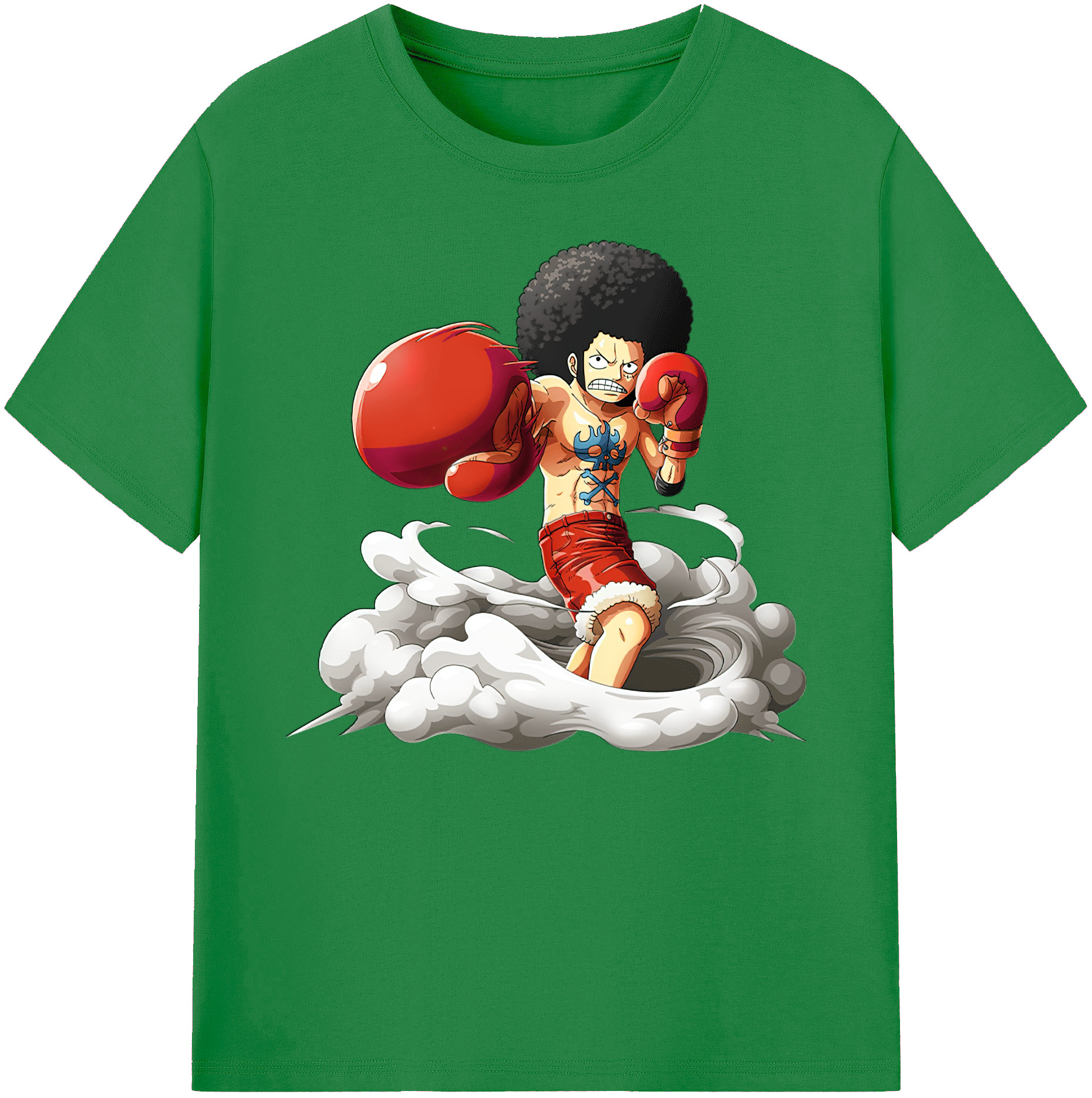ワンピース モンキー・D・ルフィ ONE PIECE Monkey D. Luffy 綿100％ メンズ半袖Tシャツ｜肌触りやわらか＆通気性