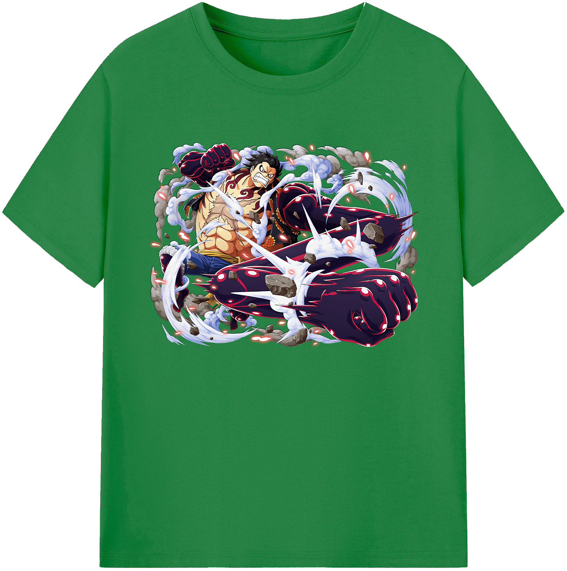 ワンピース モンキー・D・ルフィ ONE PIECE Monkey D. Luffy 綿100％ メンズ半袖Tシャツ｜肌触りやわらか＆通気性