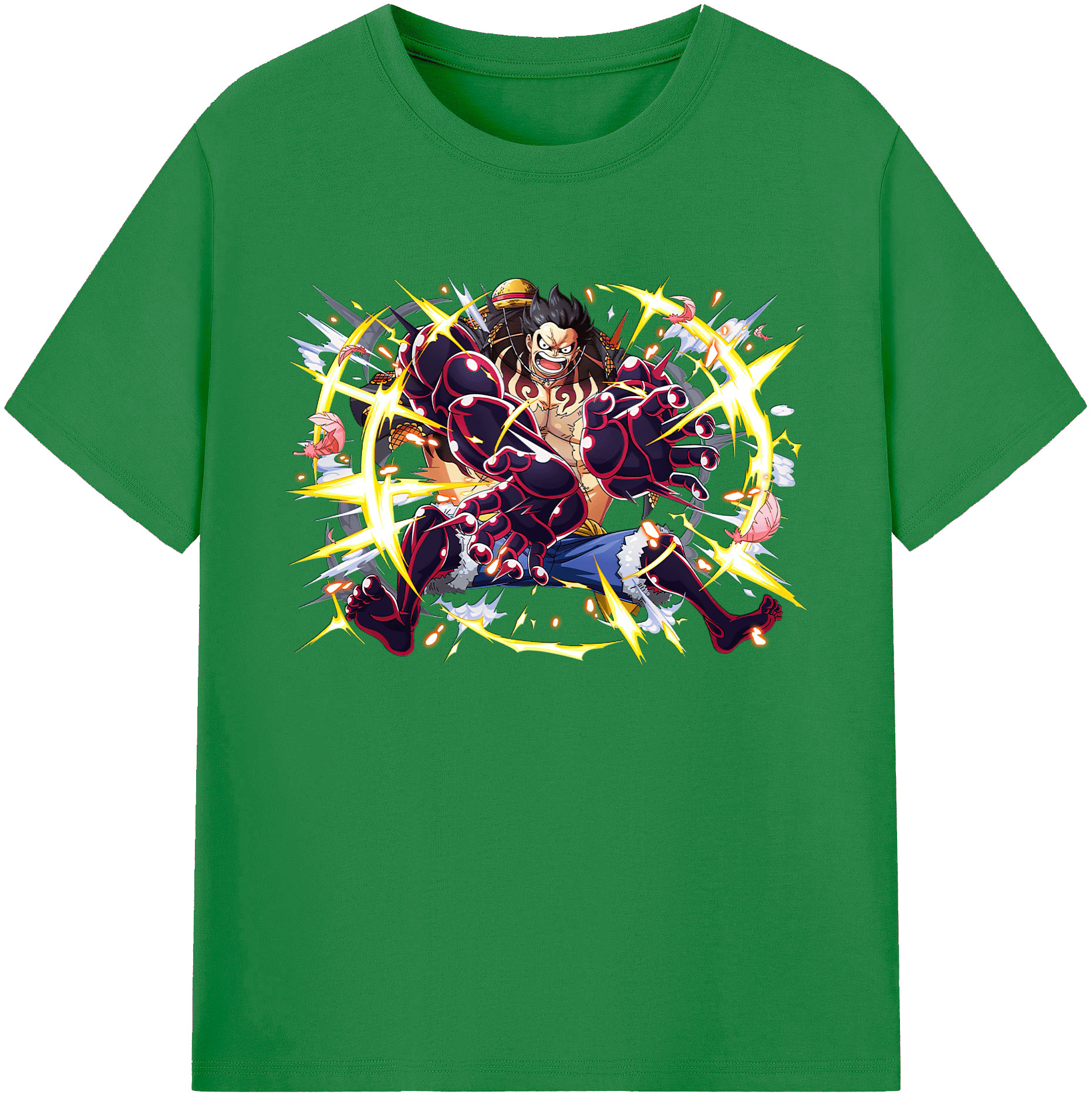 ワンピース モンキー・D・ルフィ ONE PIECE Monkey D. Luffy 綿100％ メンズ半袖Tシャツ｜肌触りやわらか＆通気性