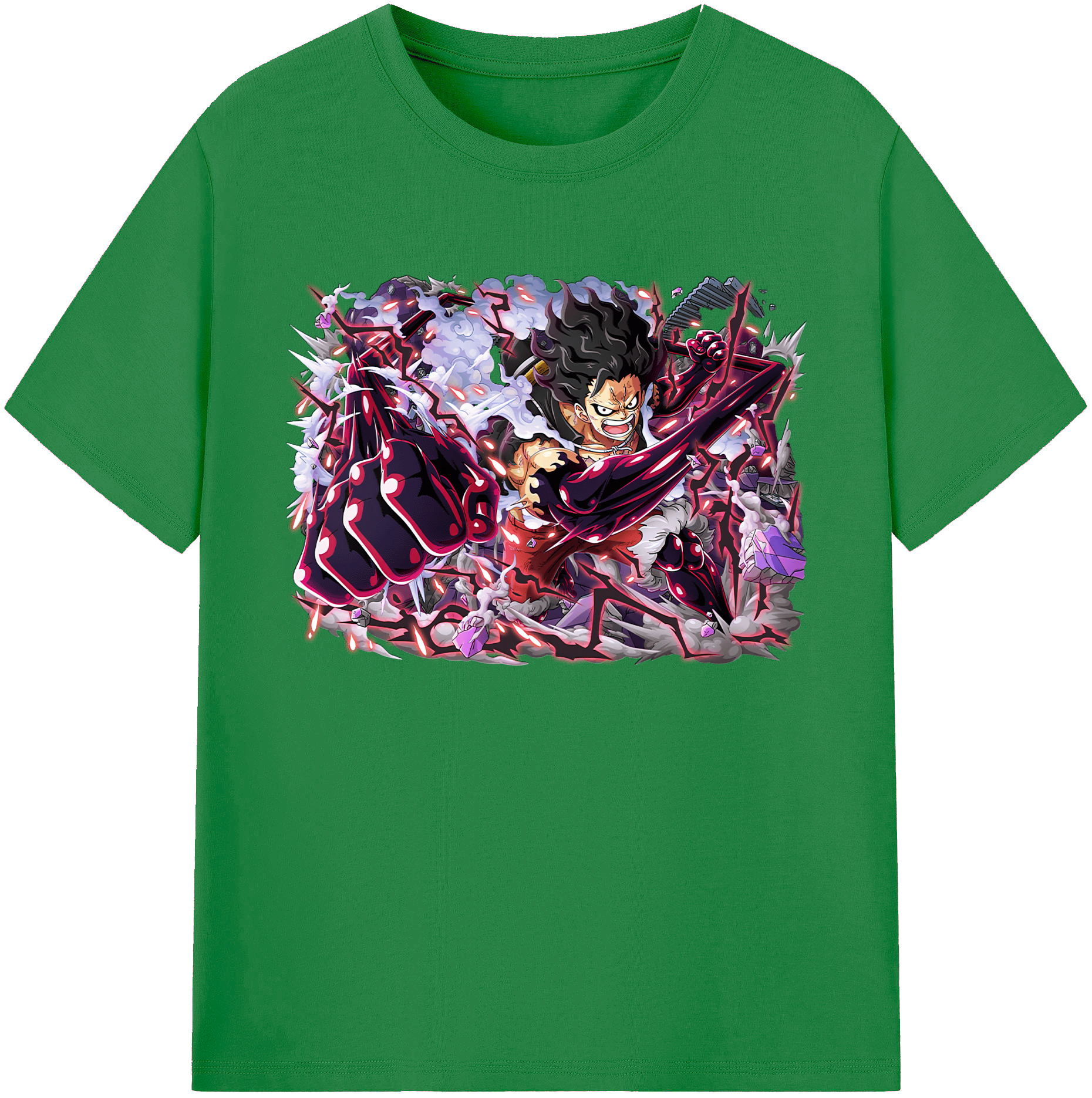 ワンピース モンキー・D・ルフィ ONE PIECE Monkey D. Luffy 綿100％ メンズ半袖Tシャツ｜肌触りやわらか＆通気性
