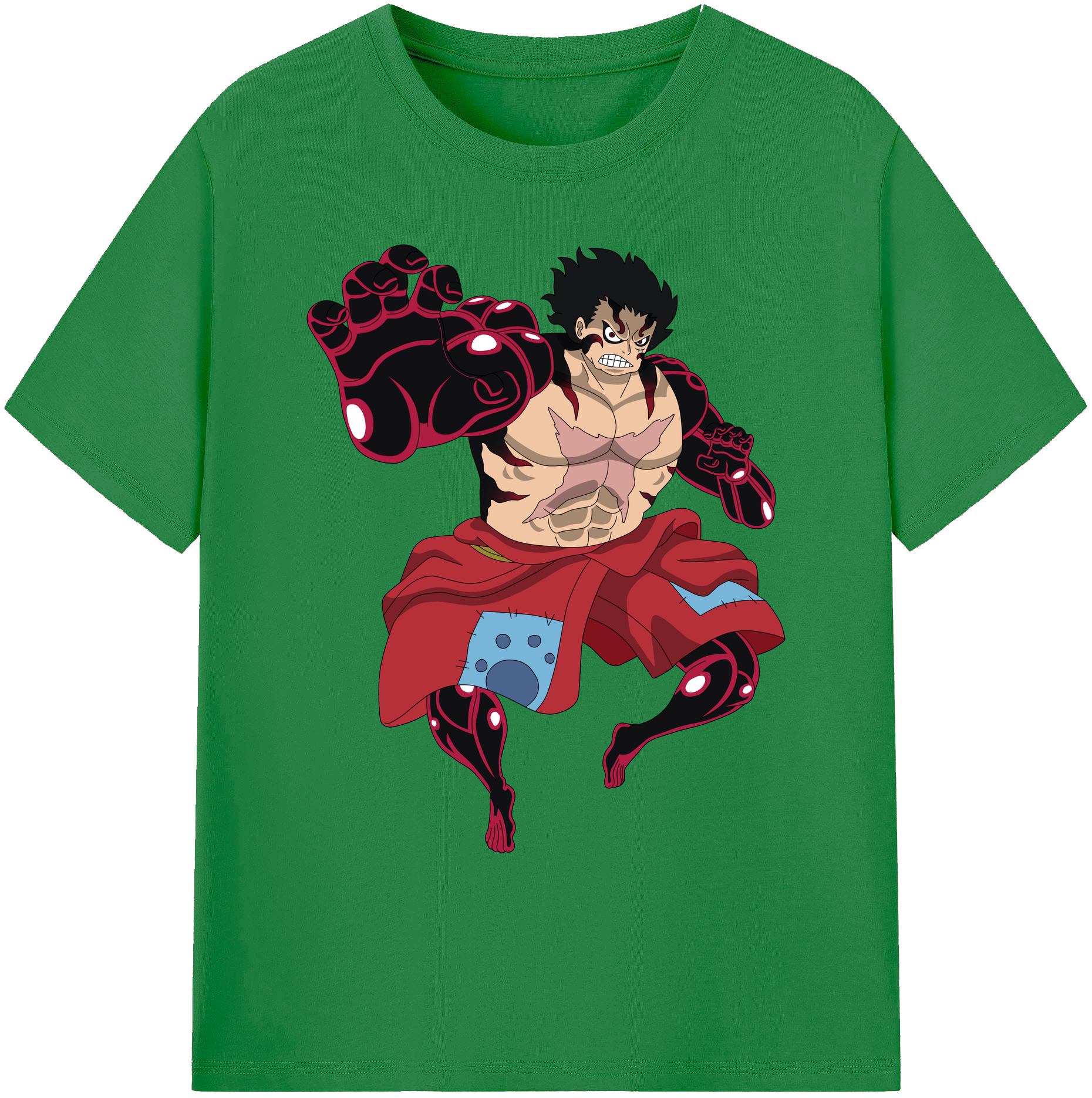 ワンピース モンキー・D・ルフィ ONE PIECE Monkey D. Luffy 綿100％ メンズ半袖Tシャツ｜肌触りやわらか＆通気性