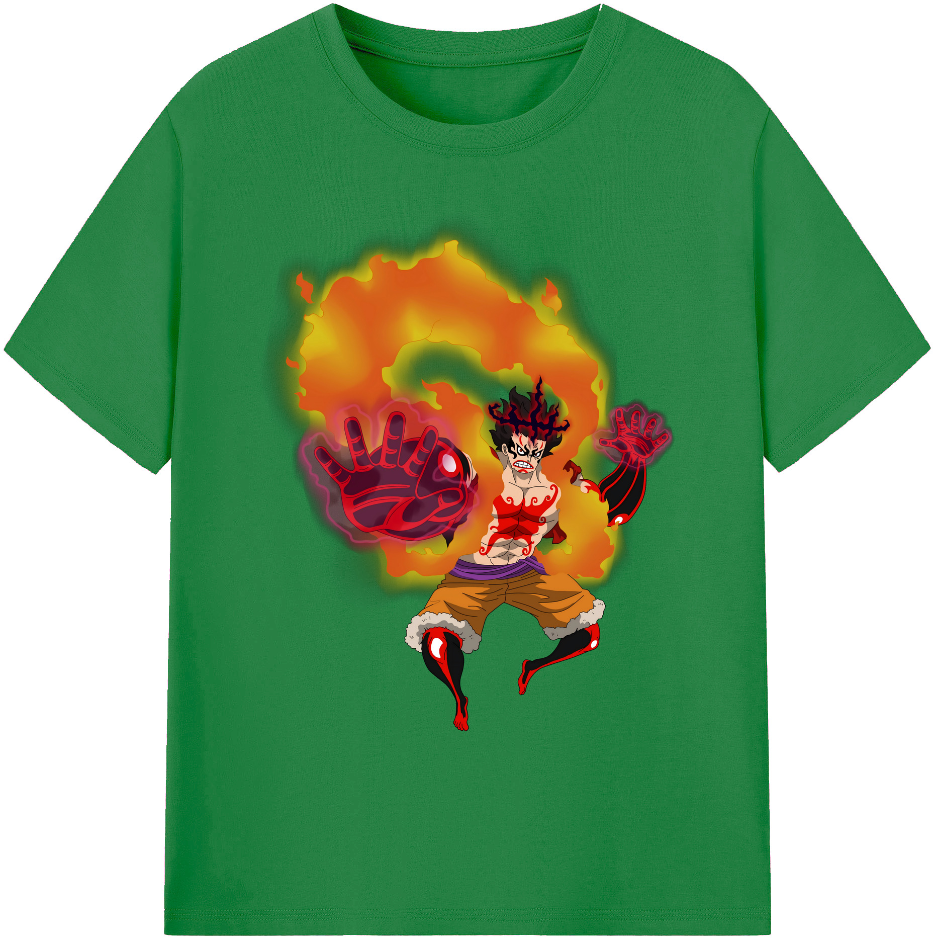 ワンピース モンキー・D・ルフィ ONE PIECE Monkey D. Luffy 綿100％ メンズ半袖Tシャツ｜肌触りやわらか＆通気性