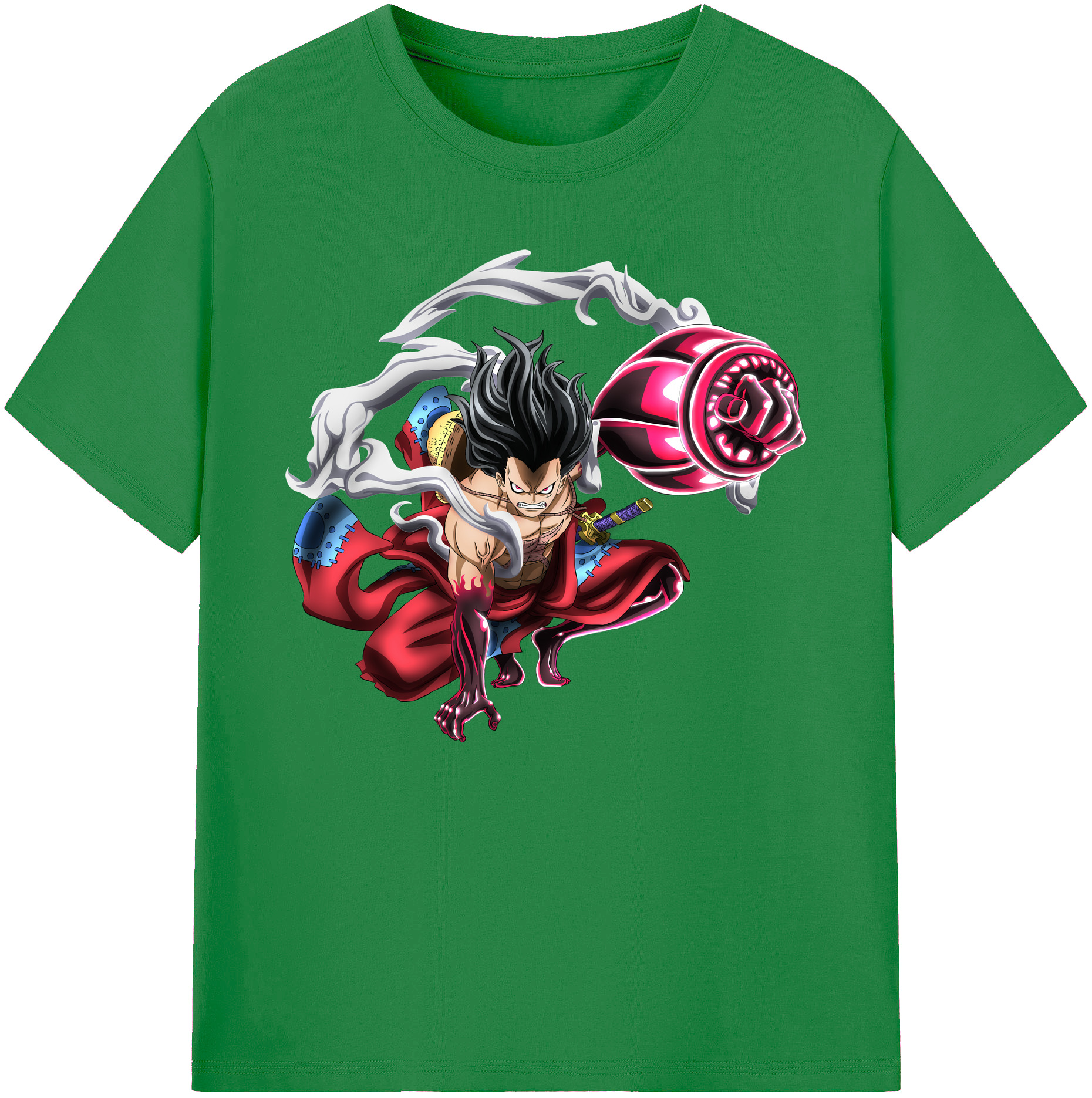 ワンピース モンキー・D・ルフィ ONE PIECE Monkey D. Luffy 綿100％ メンズ半袖Tシャツ｜肌触りやわらか＆通気性