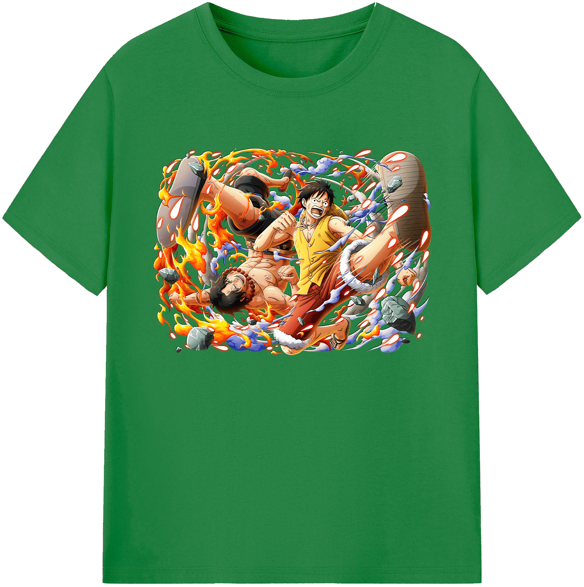 ワンピース モンキー・D・ルフィ ONE PIECE Monkey D. Luffy 綿100％ メンズ半袖Tシャツ｜肌触りやわらか＆通気性