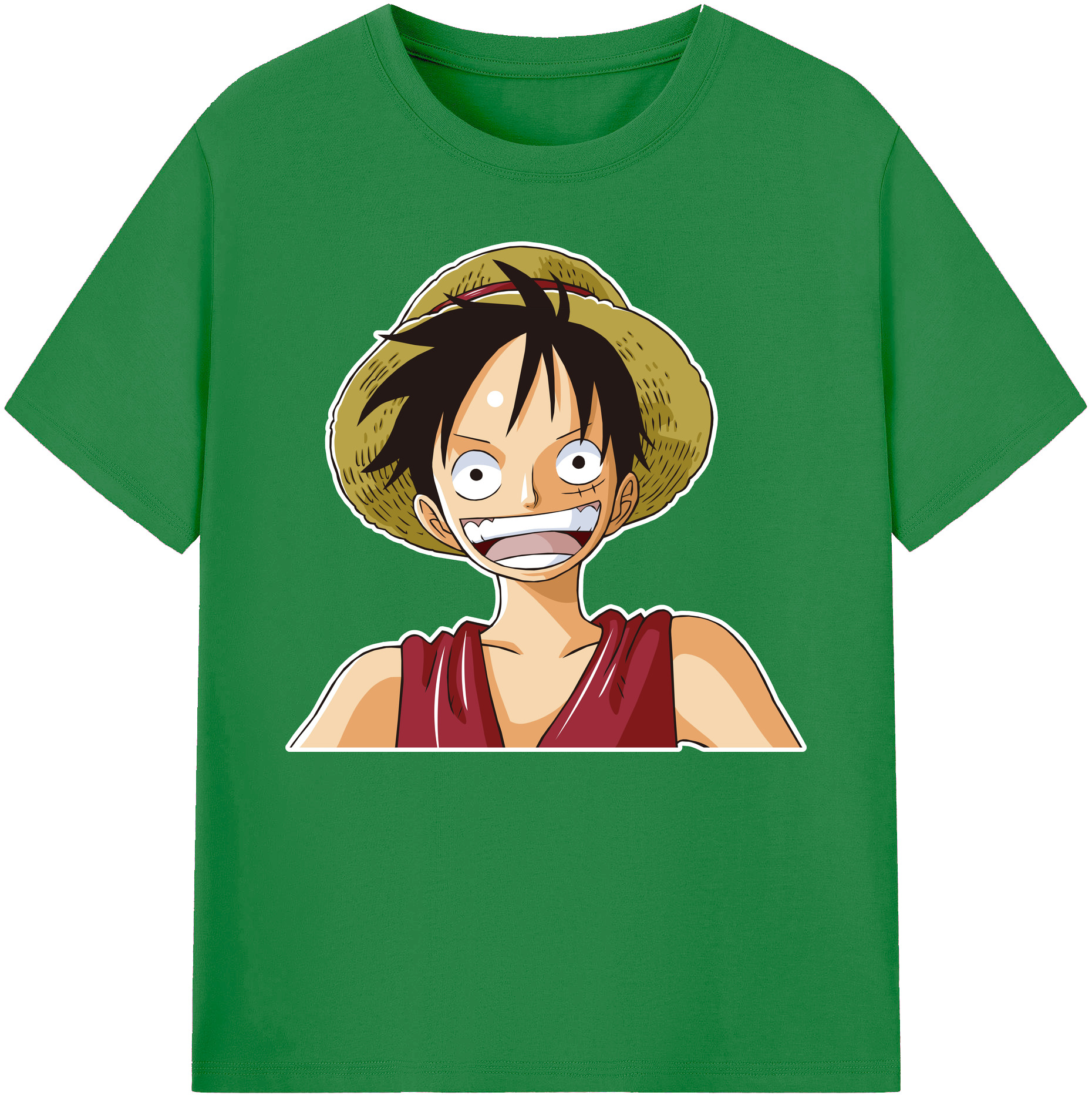 ワンピース モンキー・D・ルフィ ONE PIECE Monkey D. Luffy 綿100％ メンズ半袖Tシャツ｜肌触りやわらか＆通気性
