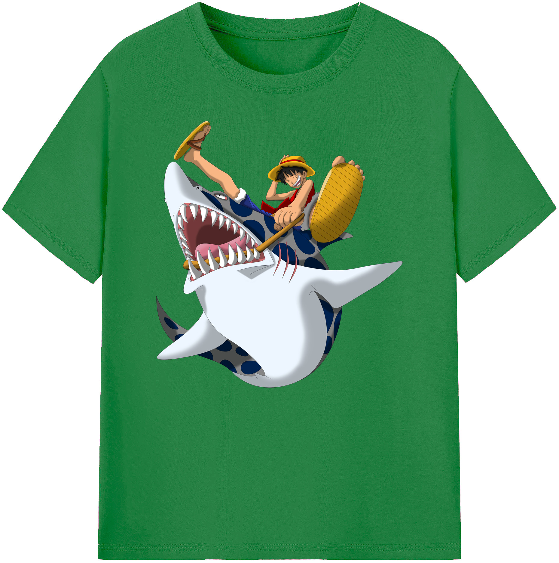 ワンピース モンキー・D・ルフィ ONE PIECE Monkey D. Luffy 綿100％ メンズ半袖Tシャツ｜肌触りやわらか＆通気性