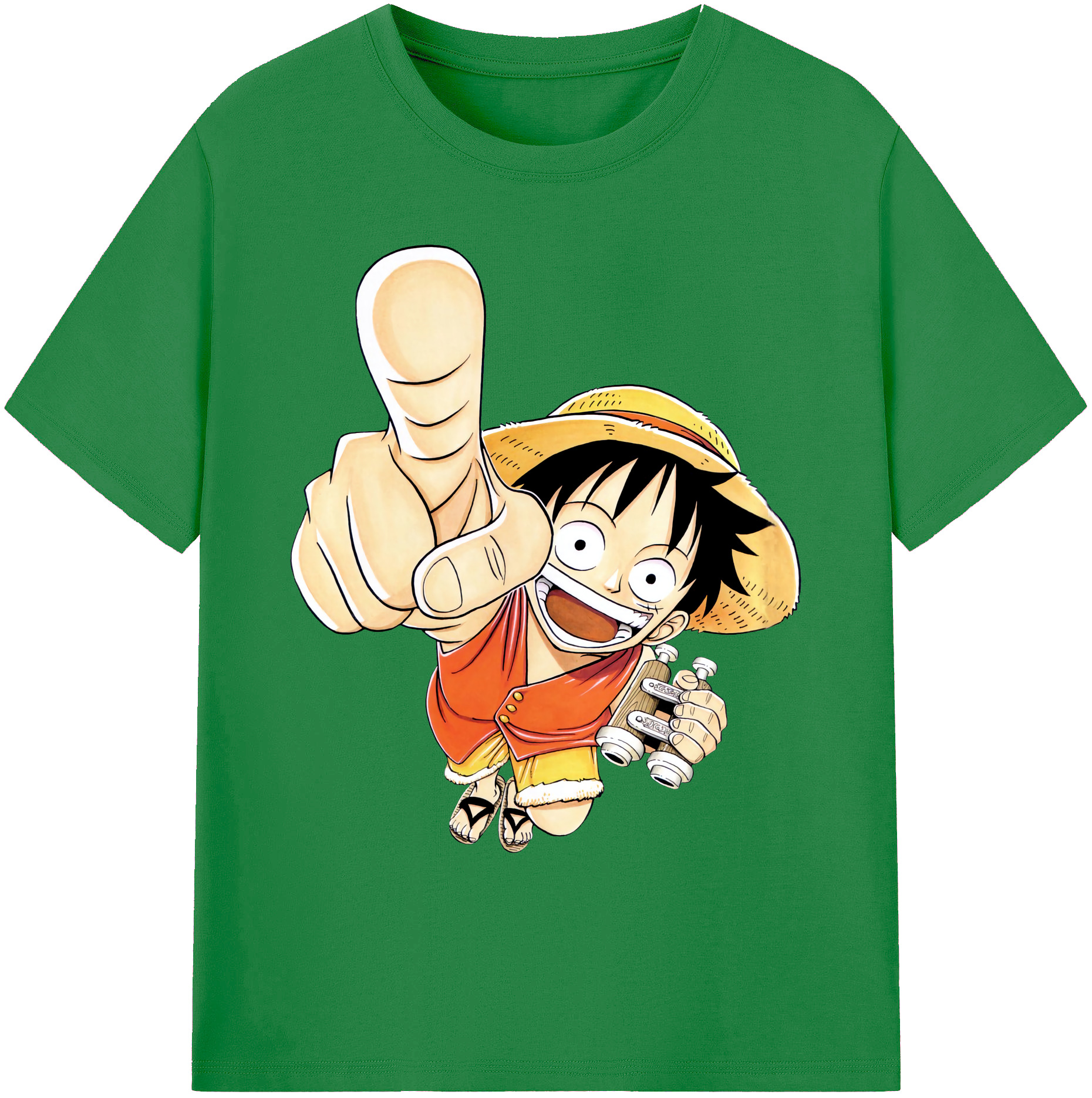ワンピース モンキー・D・ルフィ ONE PIECE Monkey D. Luffy 綿100％ メンズ半袖Tシャツ｜肌触りやわらか＆通気性